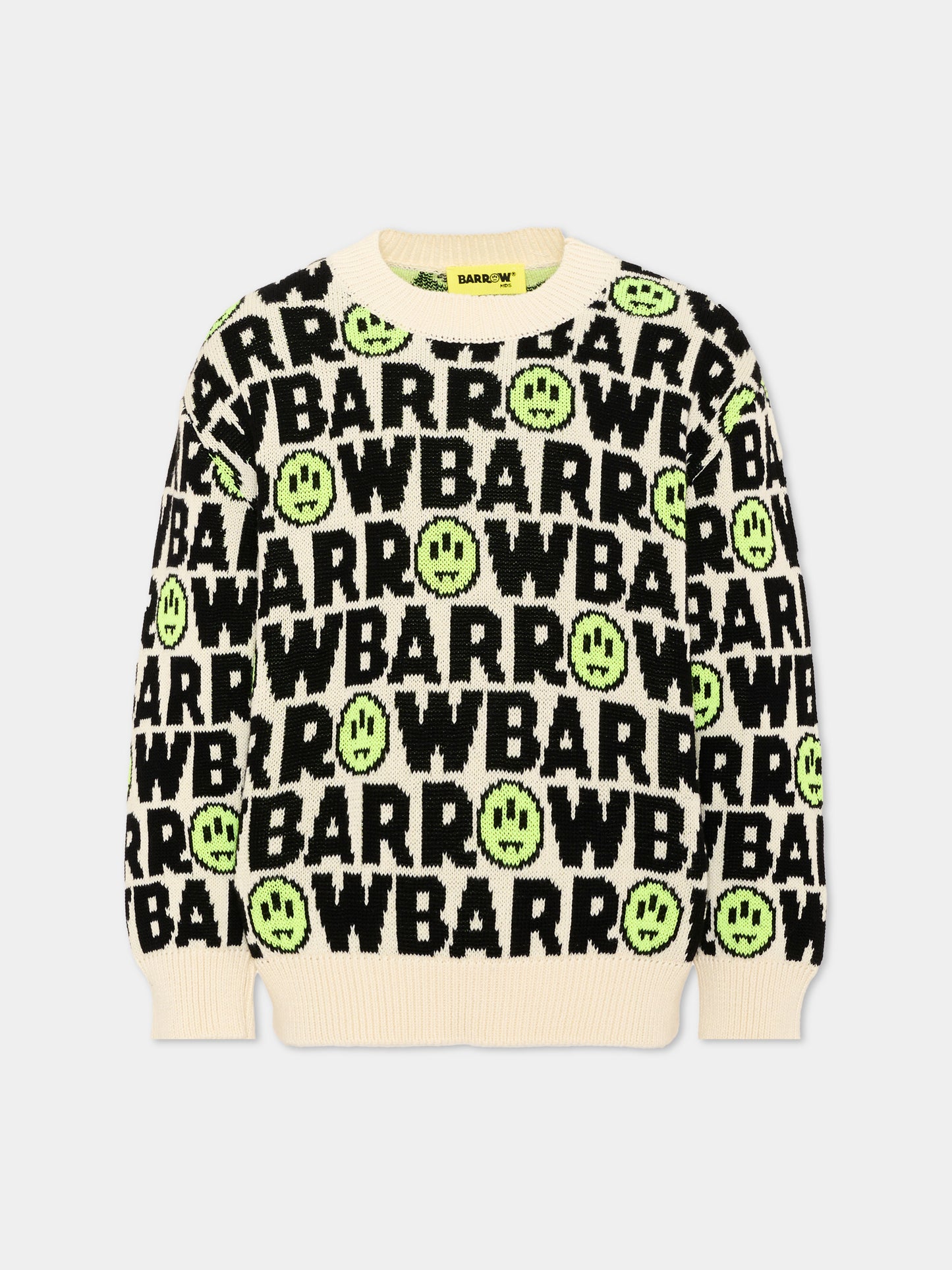 Maglione avorio per bambini con logo,Barrow,F6BKJUJP047 013