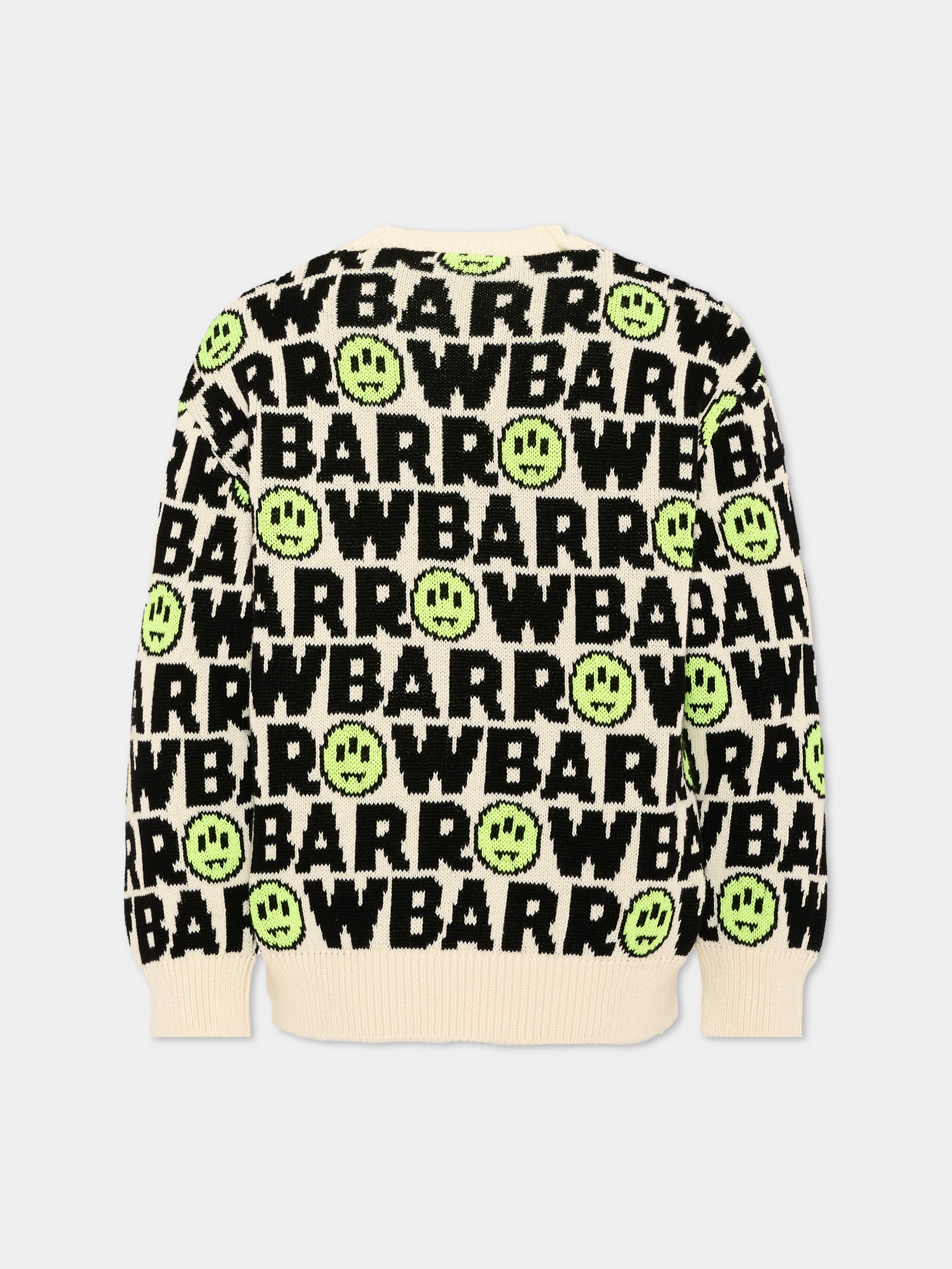Maglione avorio per bambini con logo,Barrow,F6BKJUJP047 013