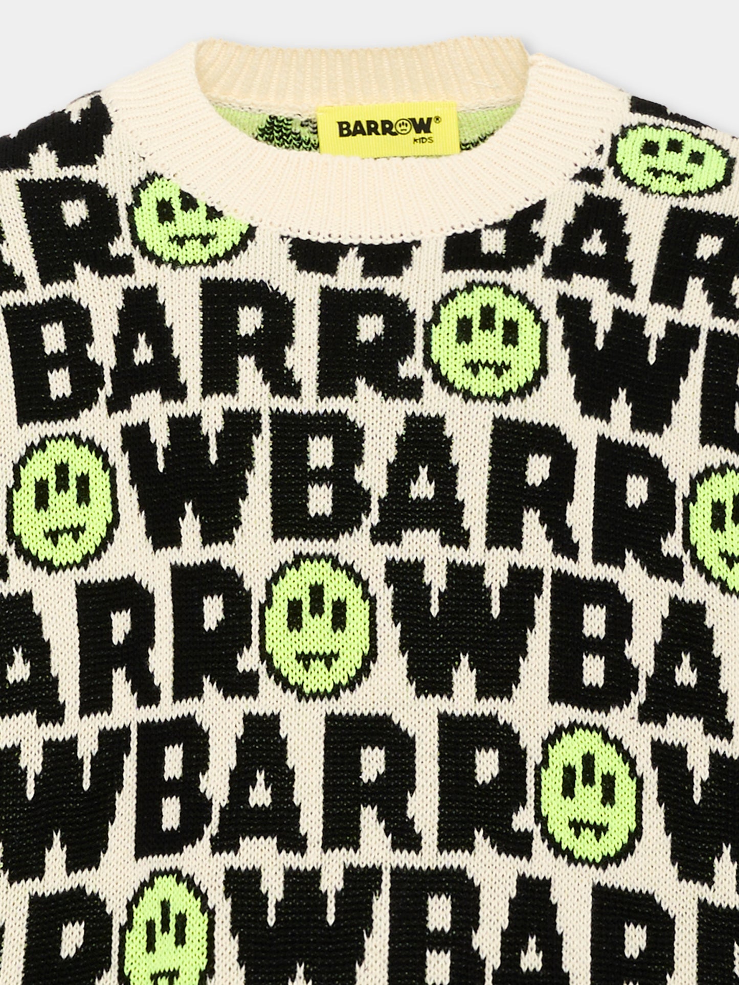 Maglione avorio per bambini con logo,Barrow,F6BKJUJP047 013