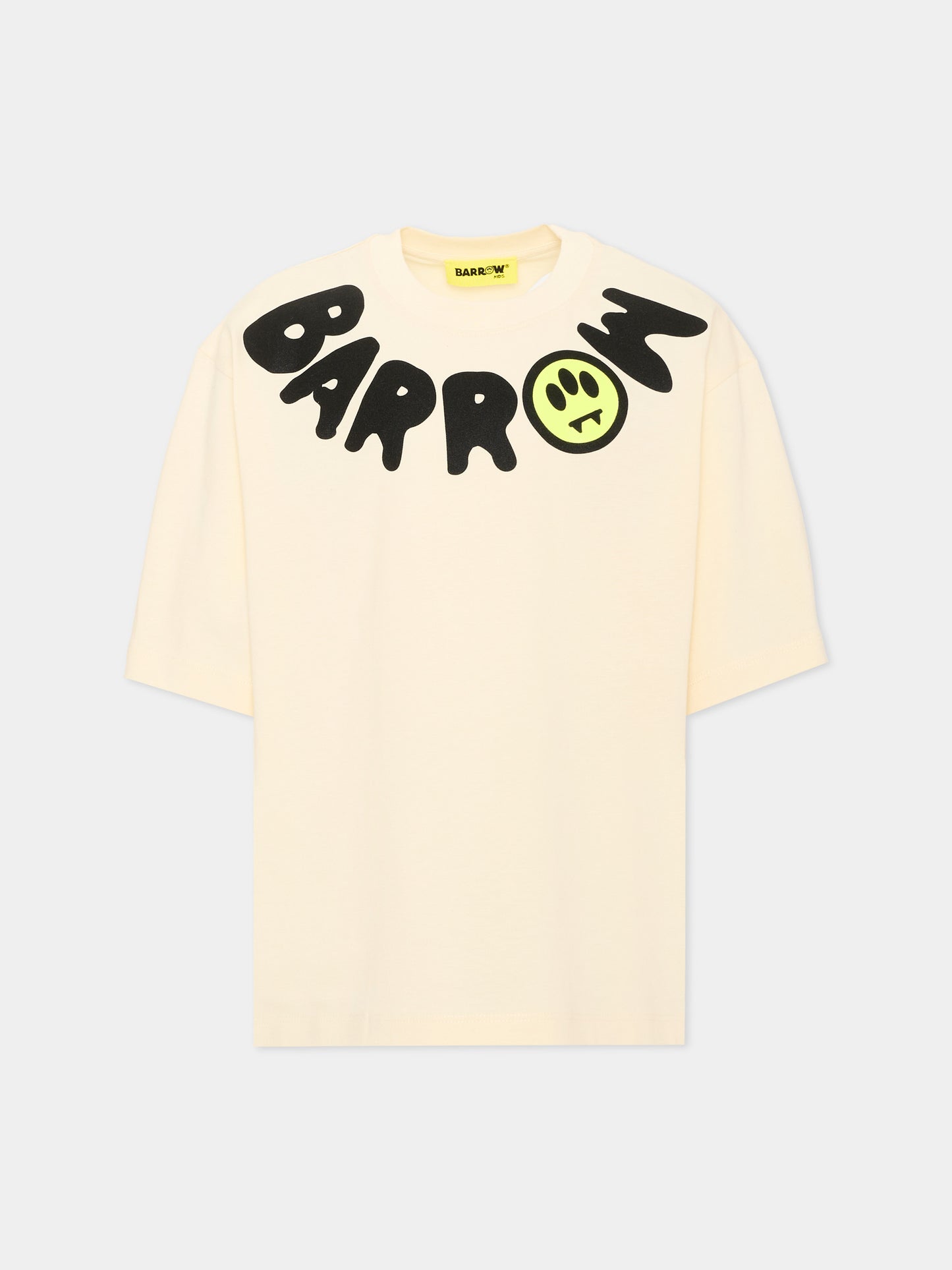 T-Shirt avorio per bambini con logo,Barrow,F6BKJUTH007 013