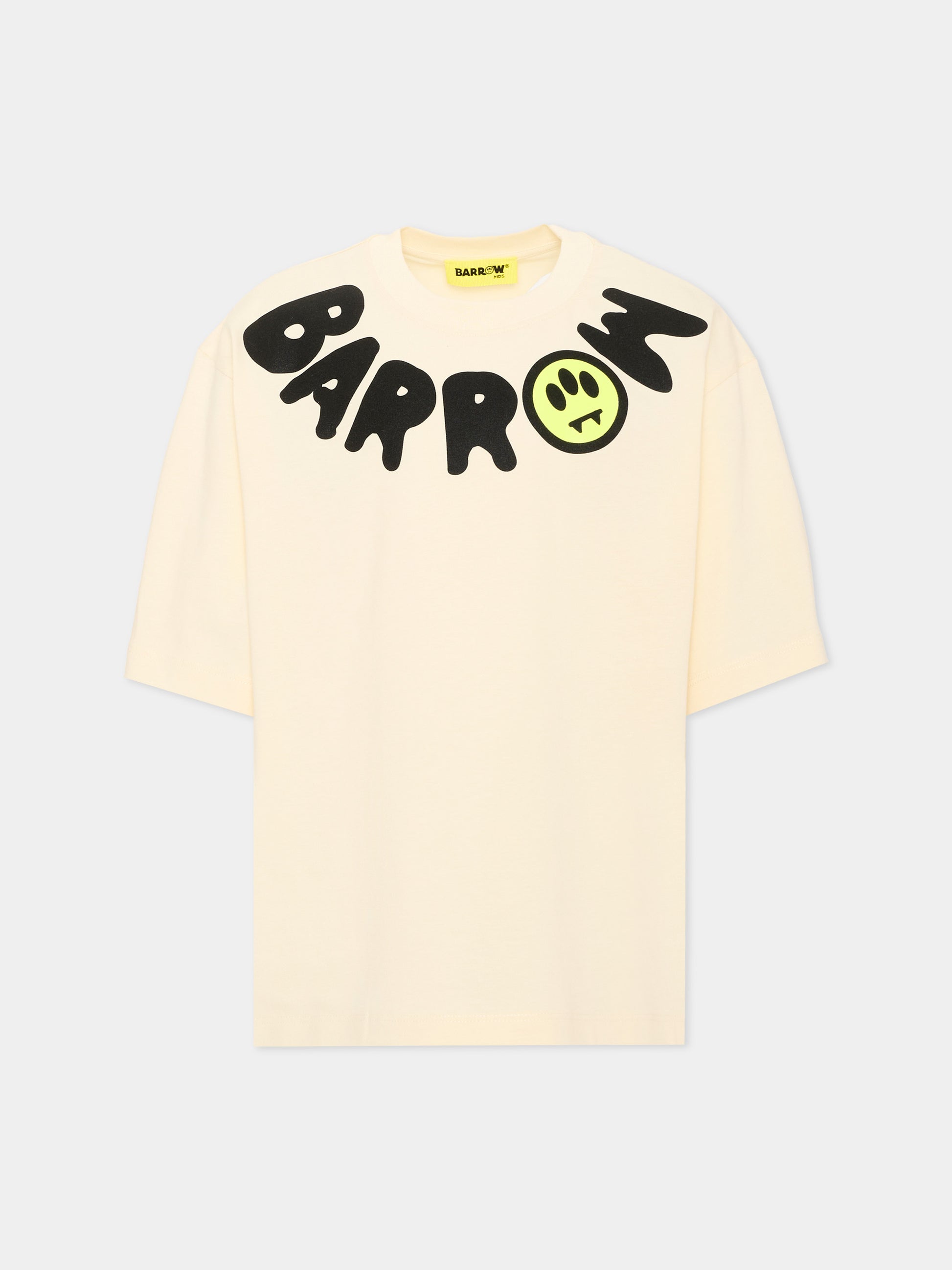 T-Shirt avorio per bambini con logo,Barrow,F6BKJUTH007 013
