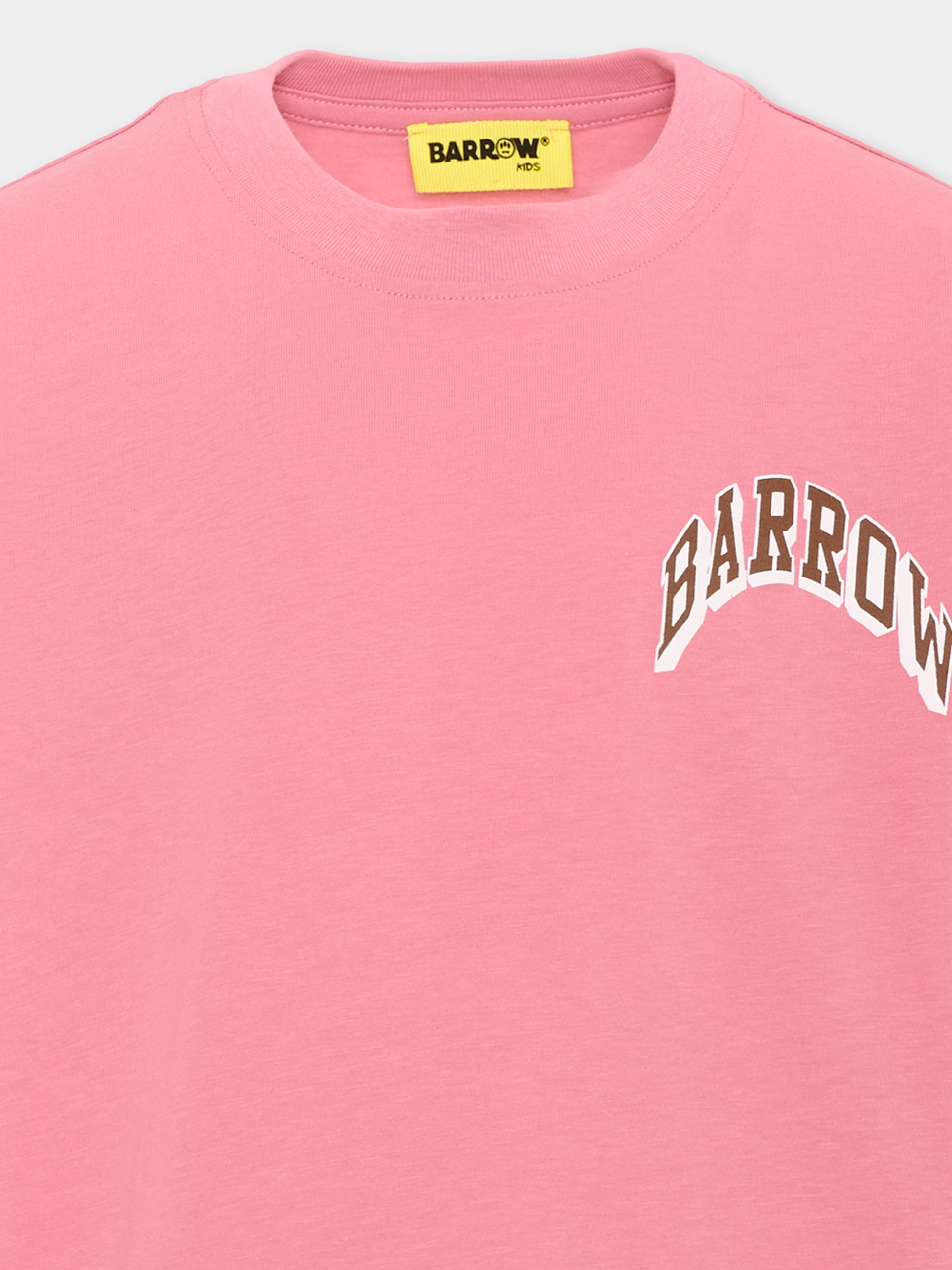 T-Shirt rosa per bambina con orsetto,Barrow,F6BKJUTH095 409