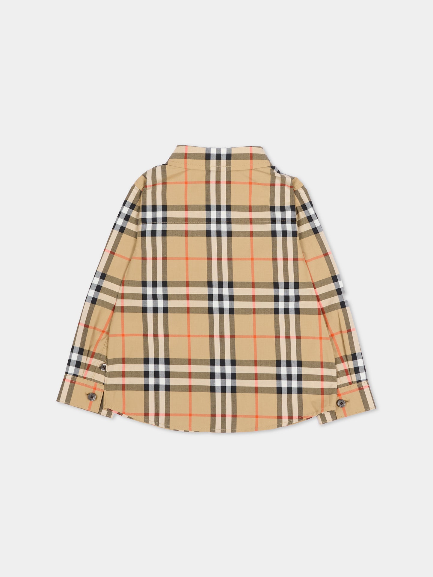 Beige check vintage shirt for Baby Boy