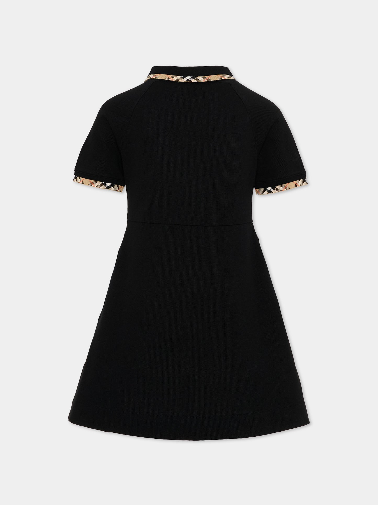 Vestito nero per bambina con cavaliere equestre,Burberry Kids,8126329 A1189