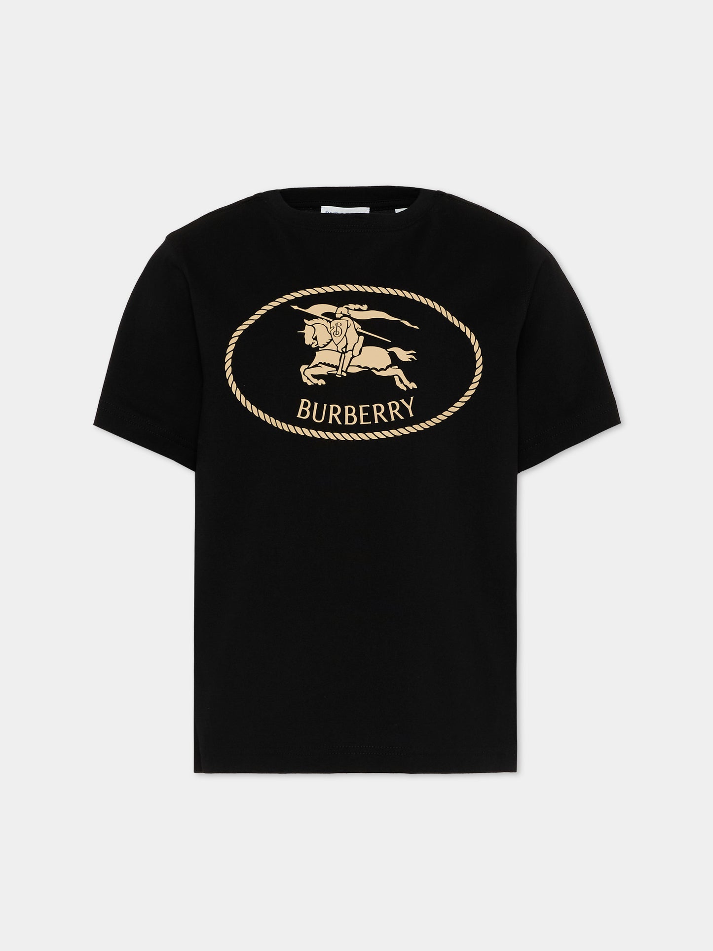 T-shirt nera per bambini con logo,Burberry Kids,8125851 A1189