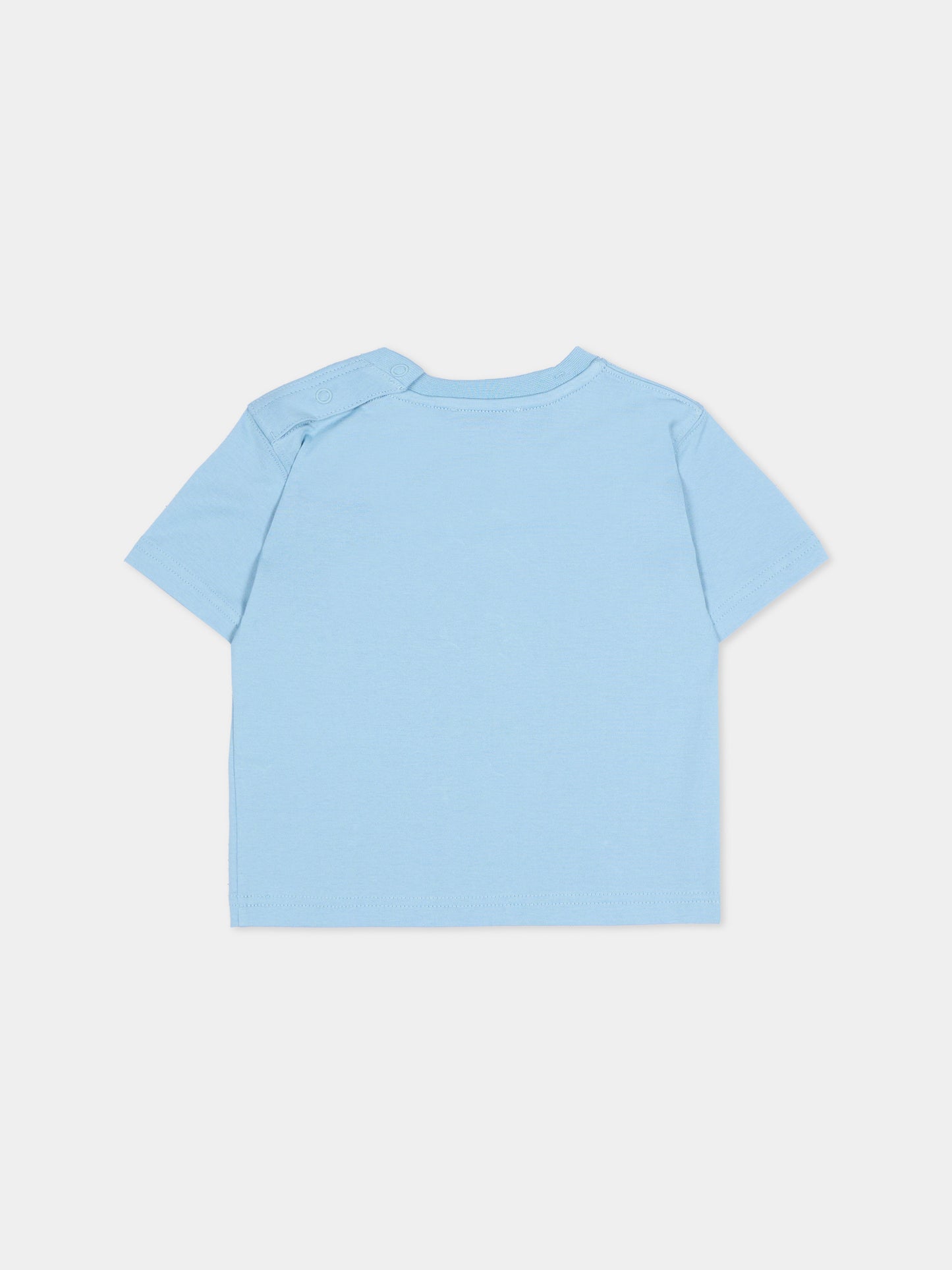 T-Shirt celeste per neonato con logo,Burberry Kids,8126862 C5753