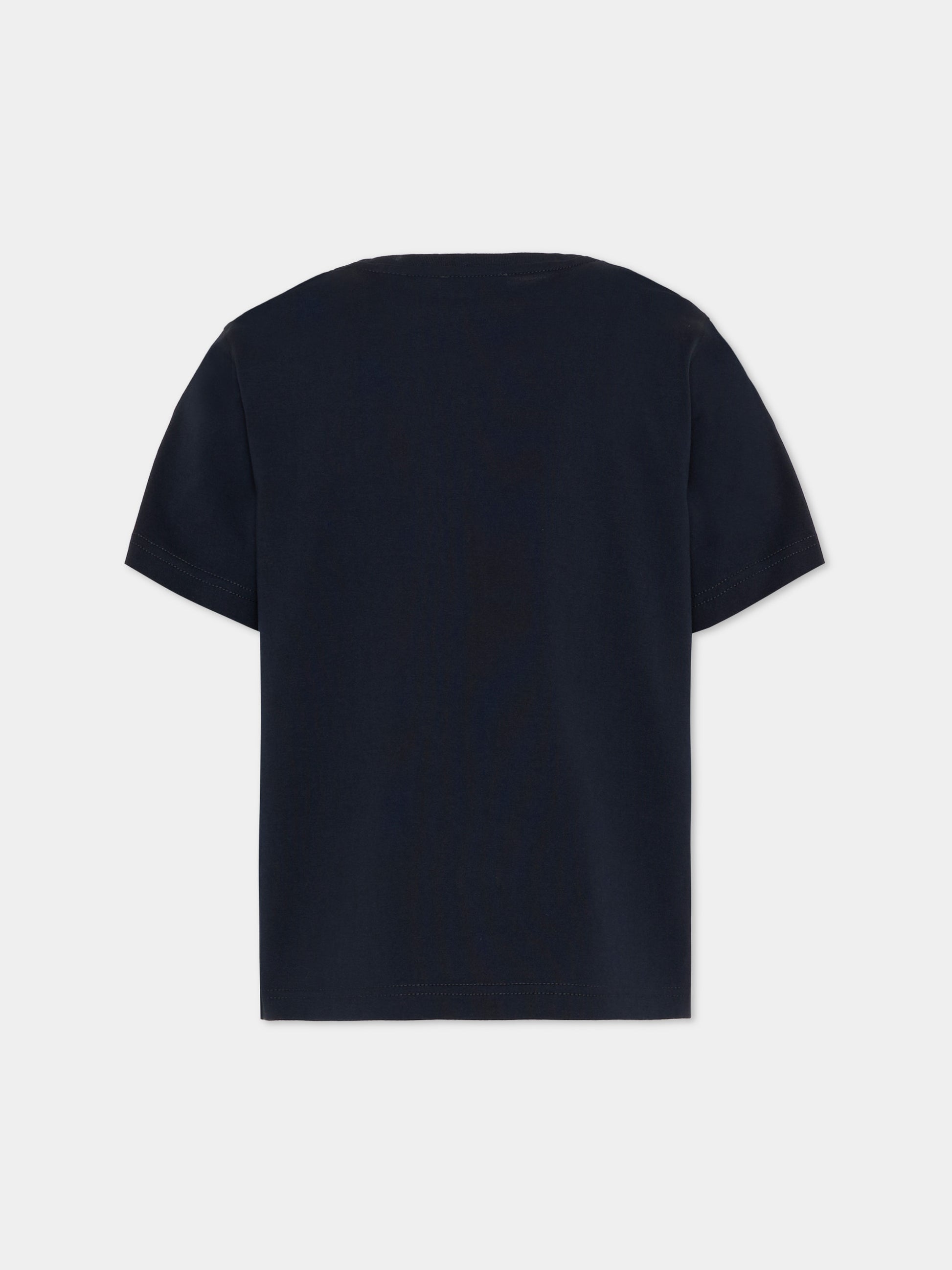 T-Shirt blu per bambini con logo,Burberry Kids,8128100 A1662