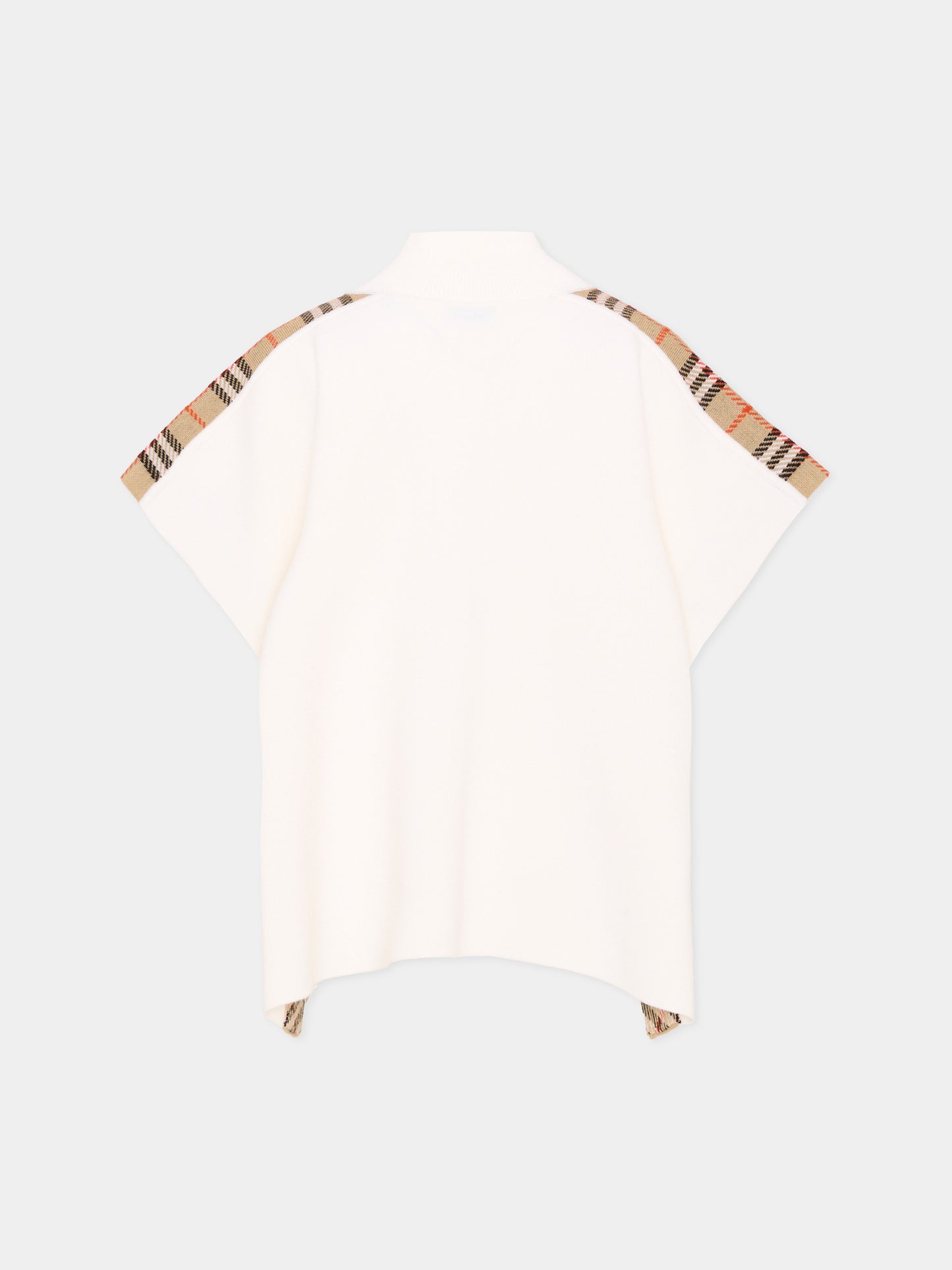 Cappa avorio per bambina con check vintage,Burberry Kids,8129144 A5933