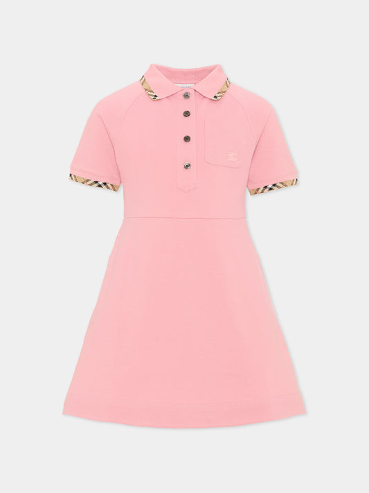 Vestito rosa per bambina con cavaliere equestre,Burberry Kids,8130116 C4159