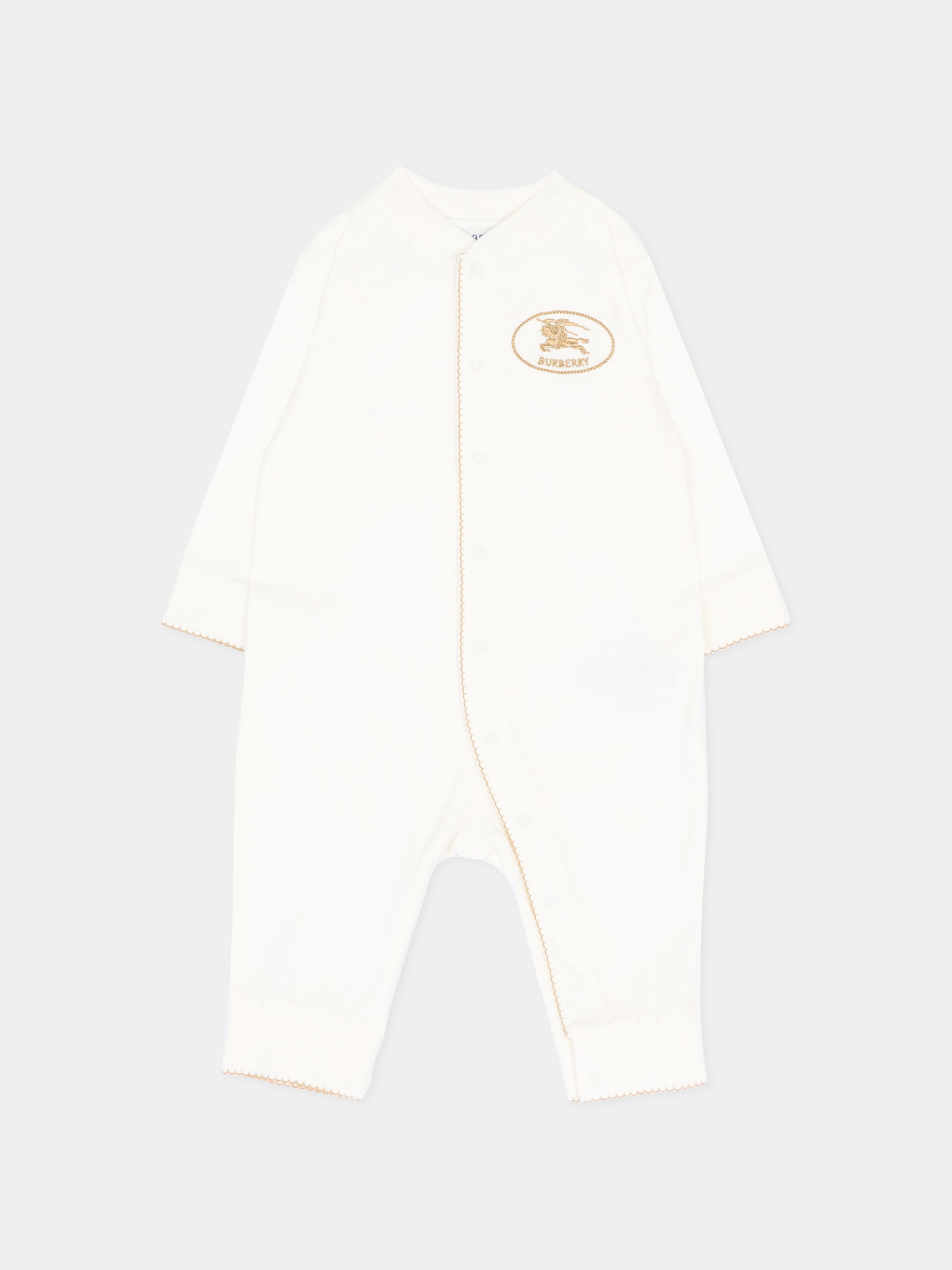 Tutina avorio per neonati con cavaliere equestre,Burberry Kids,8125975 B7078
