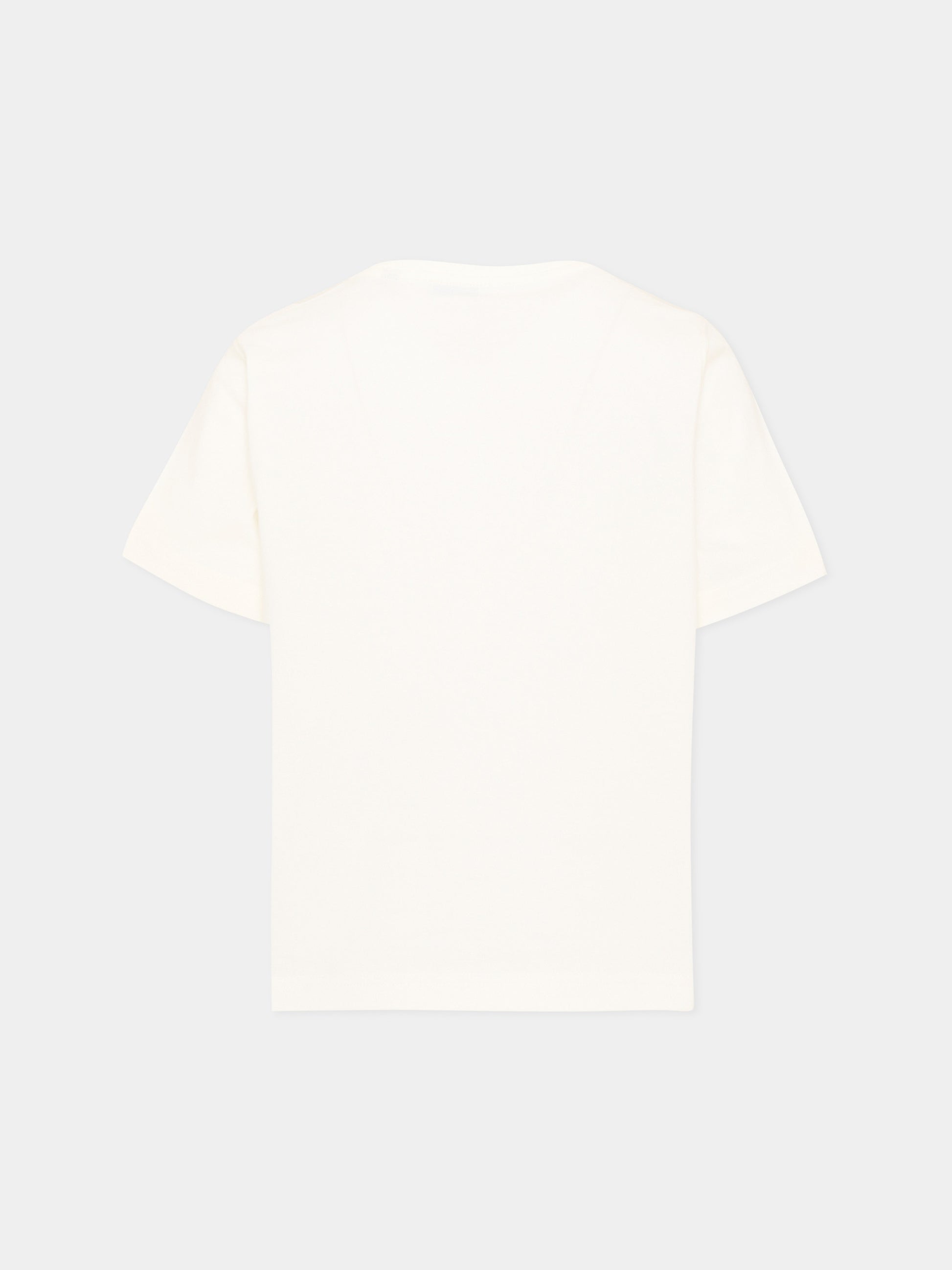 T-Shirt avorio per bambino con logo,Burberry Kids,8126308 A2014