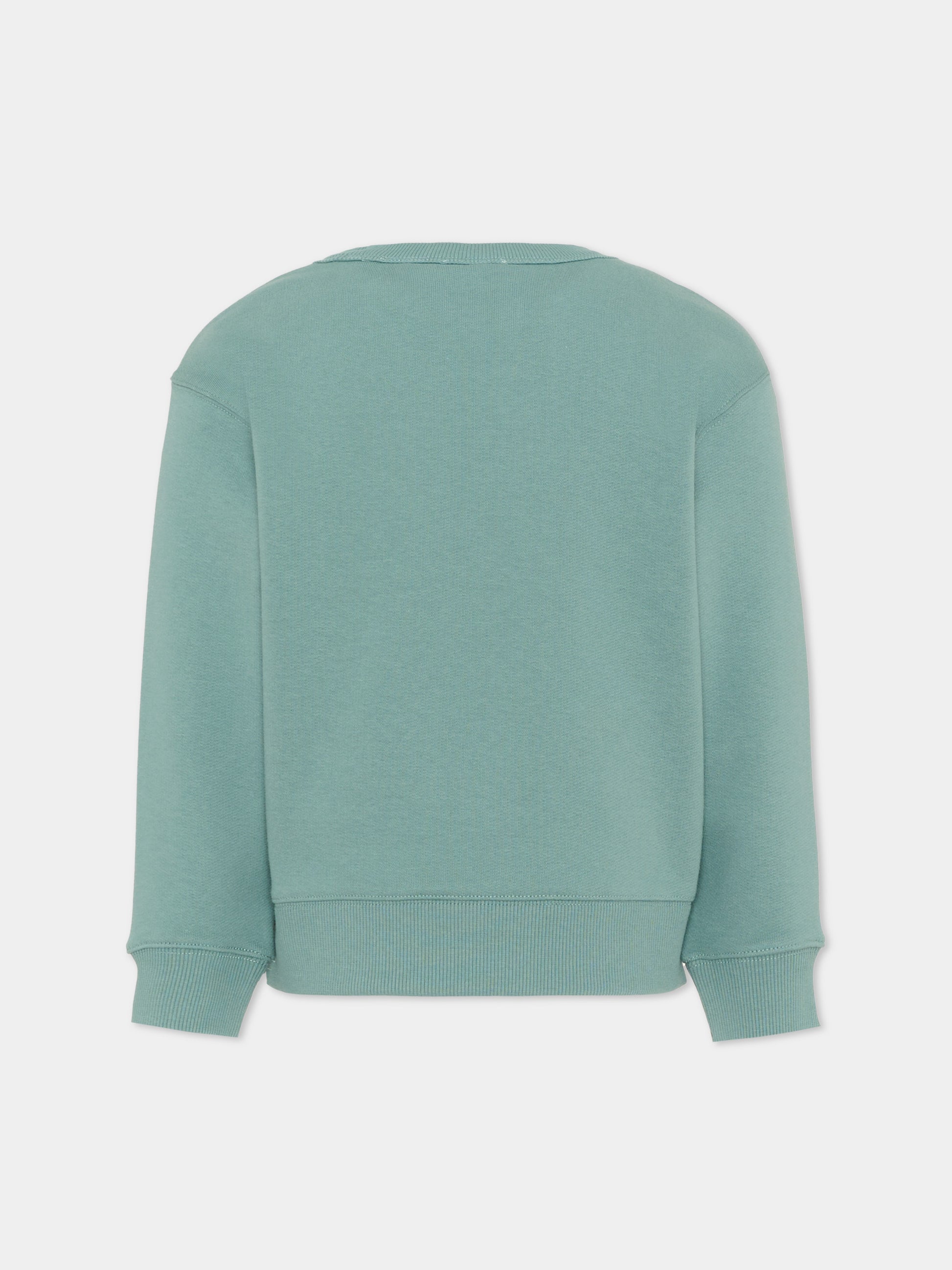 Felpa verde per bambino con logo,Burberry Kids,8126303 C2245
