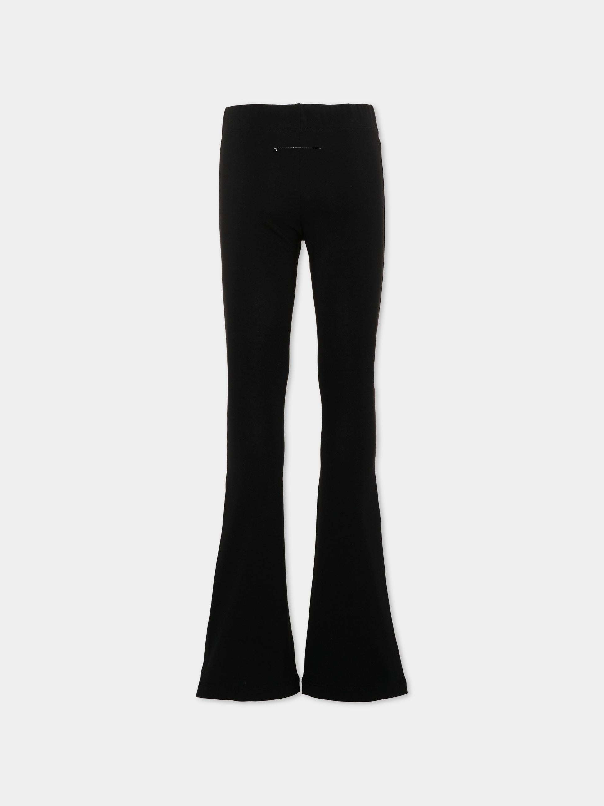 Leggings nero per bambina con logo,Mm6 Maison Margiela,M60699 MM06L M6900