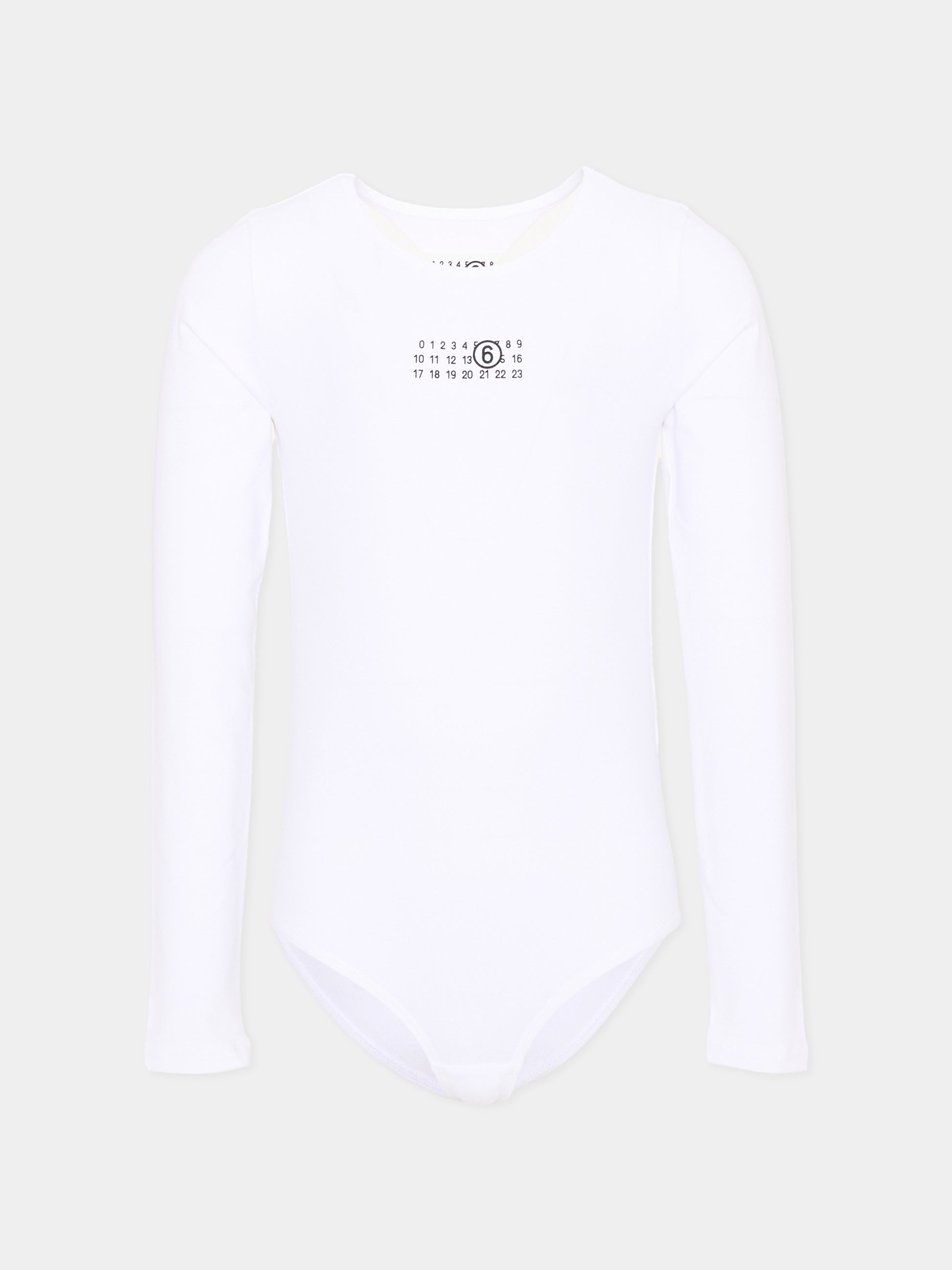 Body bianco per bambina con logo nero,Mm6 Maison Margiela,M60911 MM06L M6100