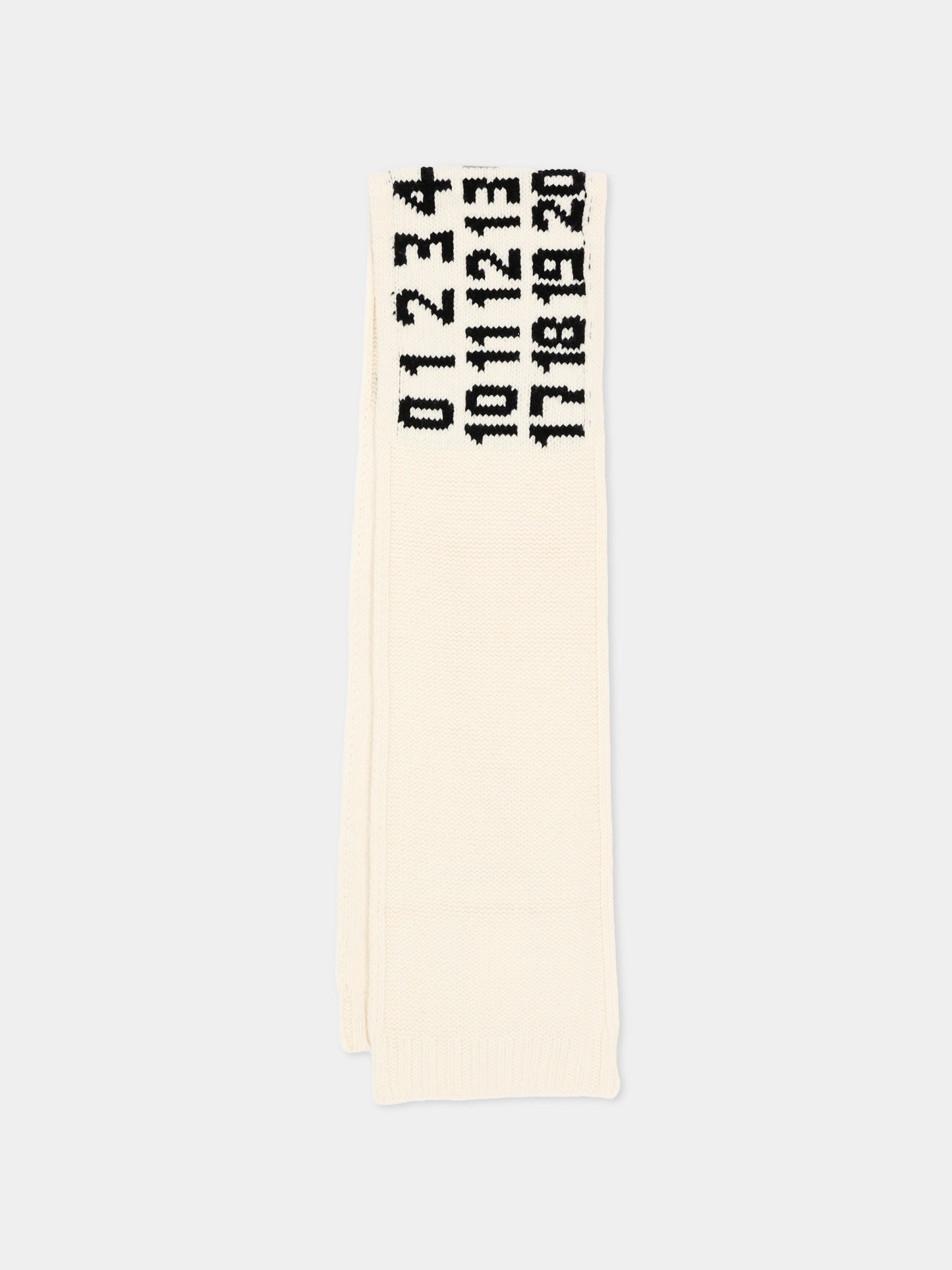 Sciarpa avorio per bambini jacquard,Mm6 Maison Margiela,M61052 MM08V M6101