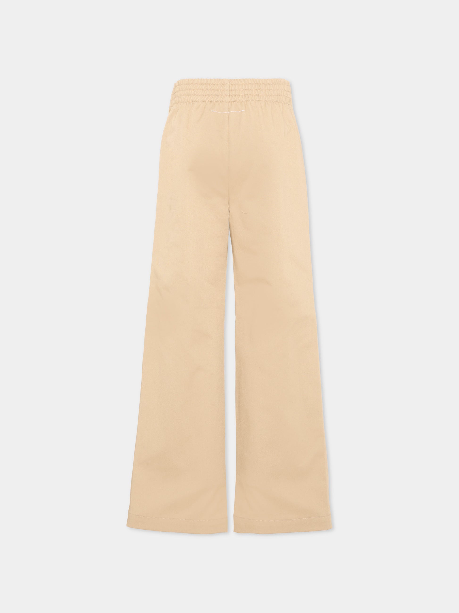 Pantaloni sportivi beige per bambini con logo,Mm6 Maison Margiela,M61100 MM08H M6712