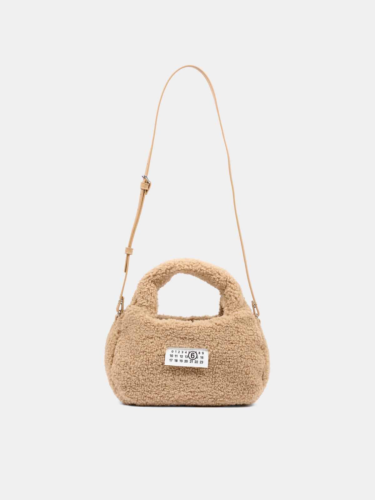 Borsa beige con etichetta logo per bambina,Mm6 Maison Margiela,M61143 MM09I M6714