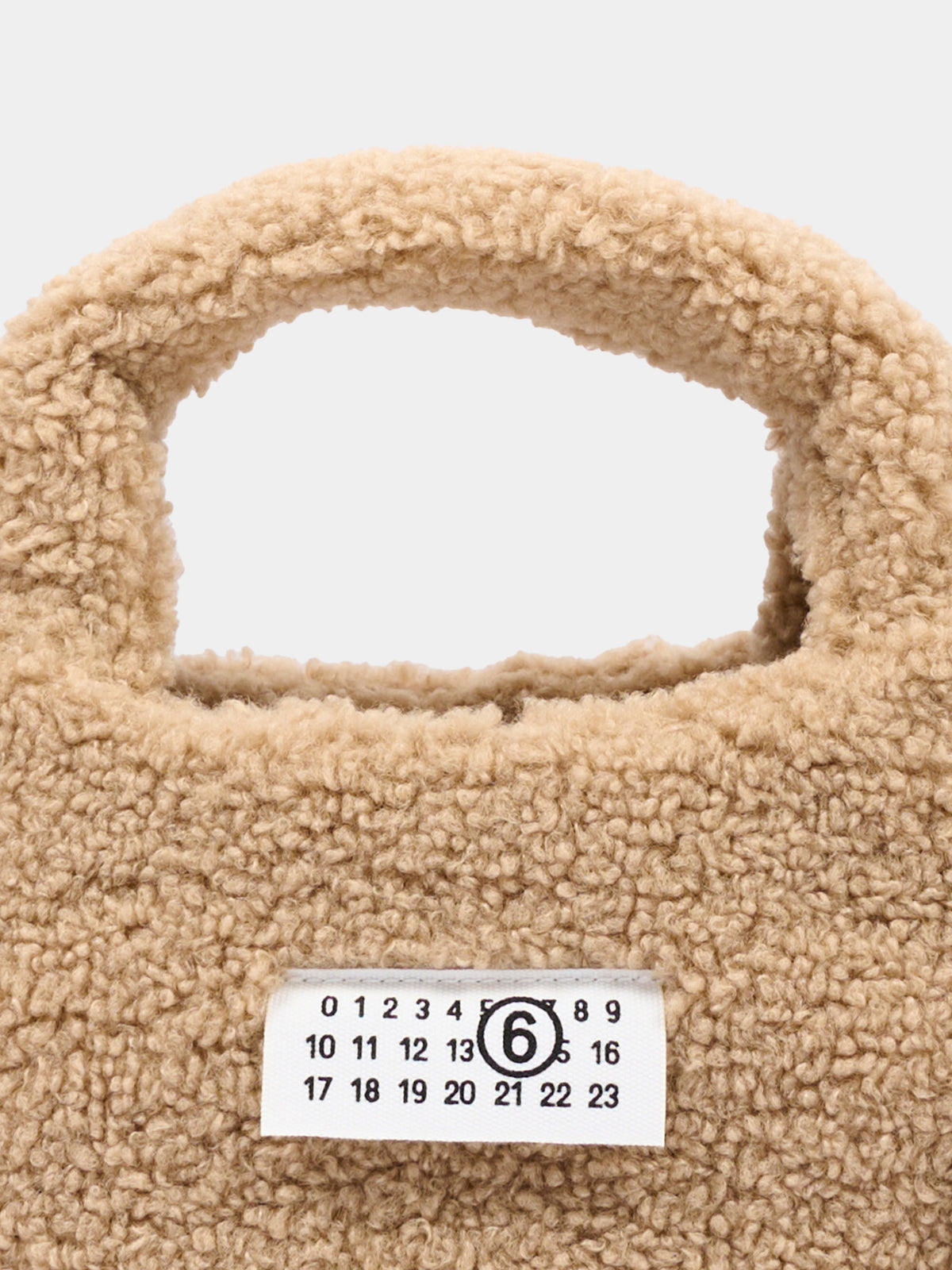 Borsa beige con etichetta logo per bambina,Mm6 Maison Margiela,M61143 MM09I M6714