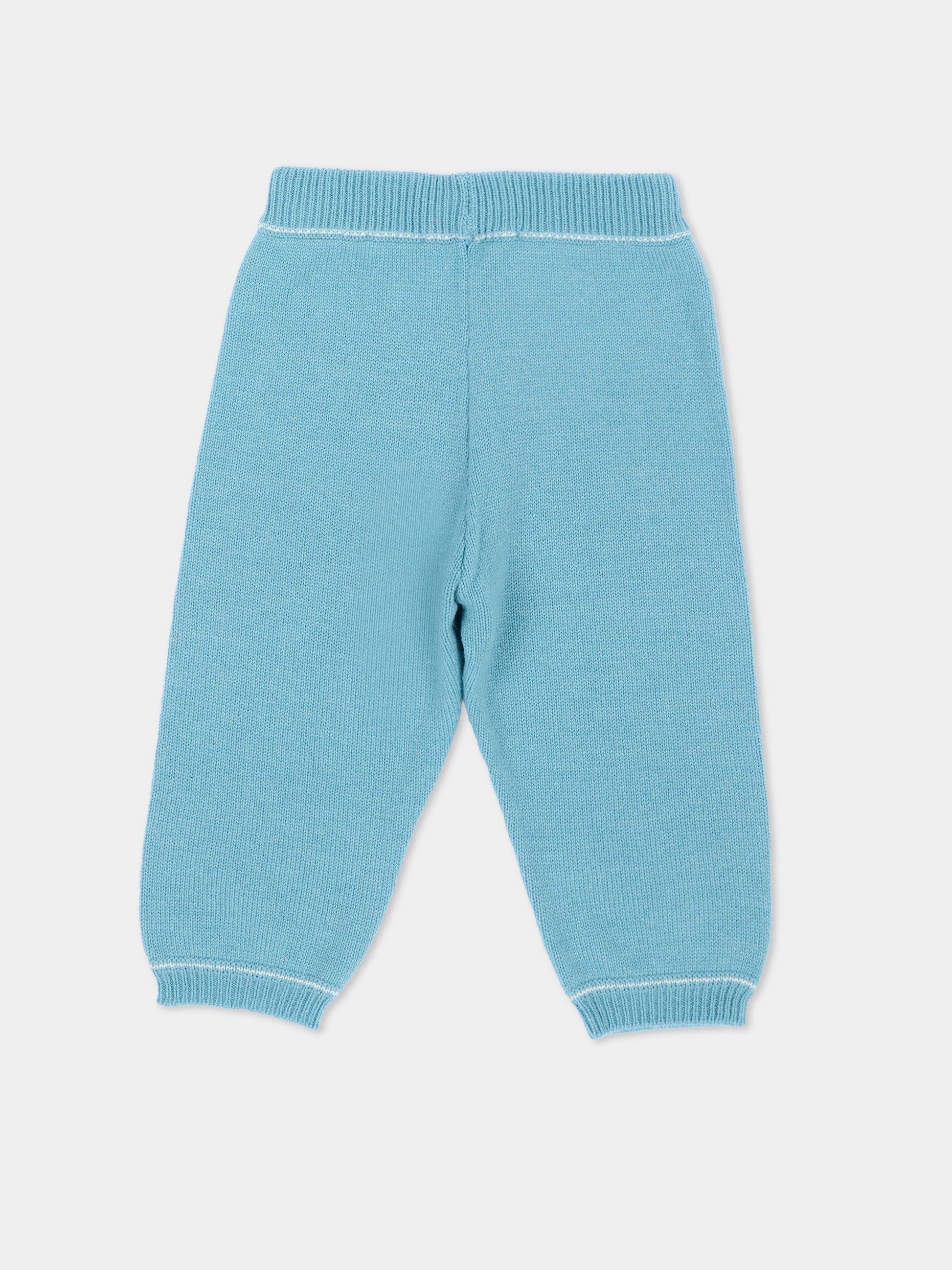 Pantalone azzurro per neonati con logo,Marni Kids,M01926 M004C 0M866