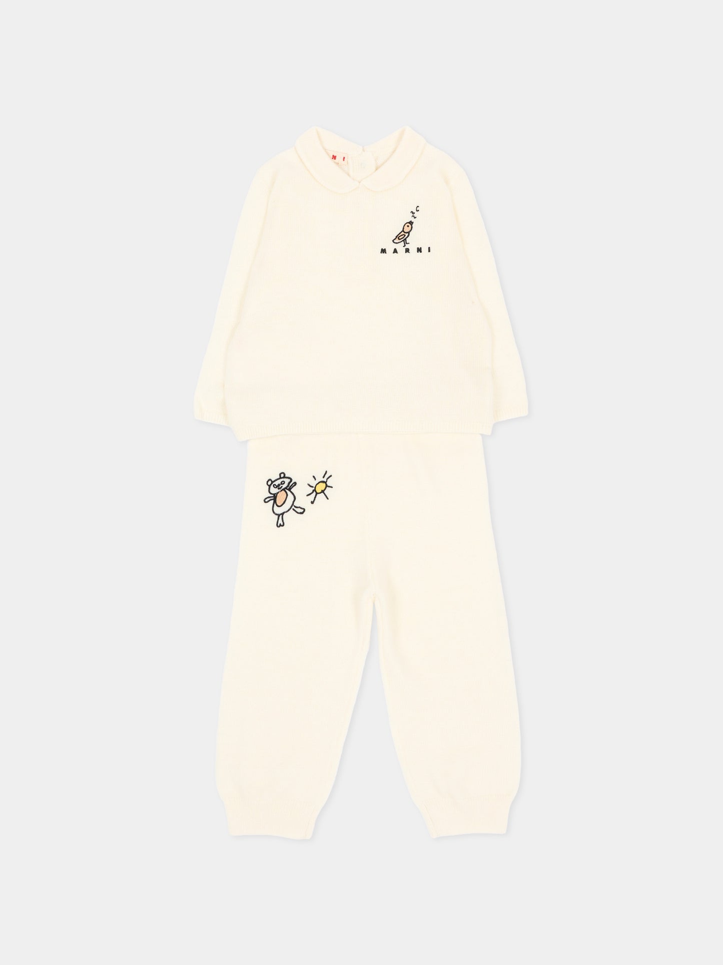 Completo nascita avorio per neonati,Marni Kids,M01993 M00Z0 0M116