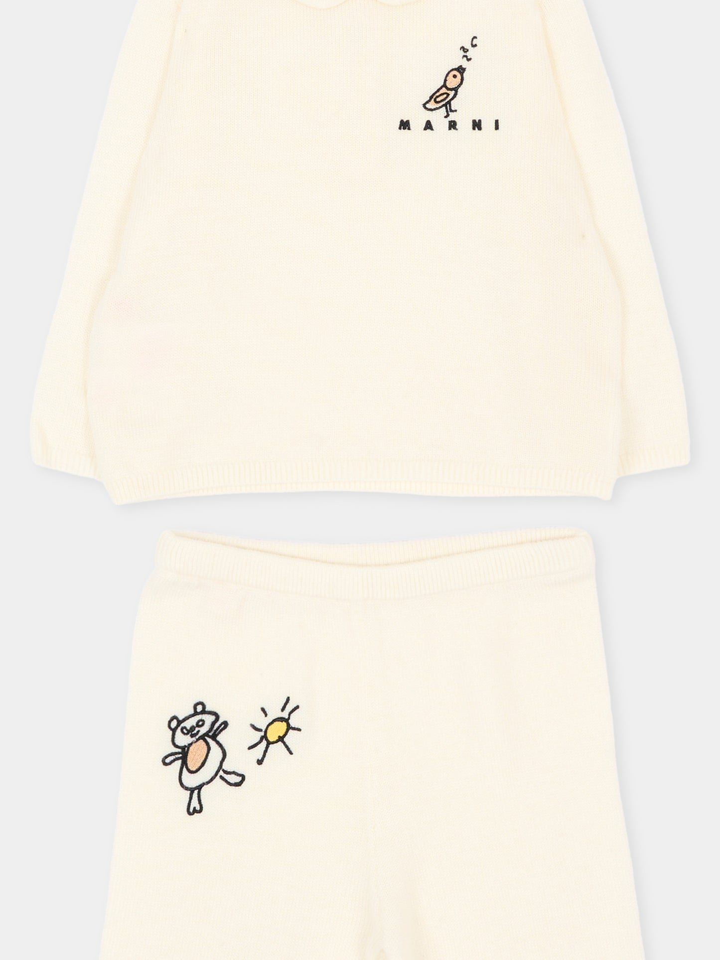 Completo nascita avorio per neonati,Marni Kids,M01993 M00Z0 0M116