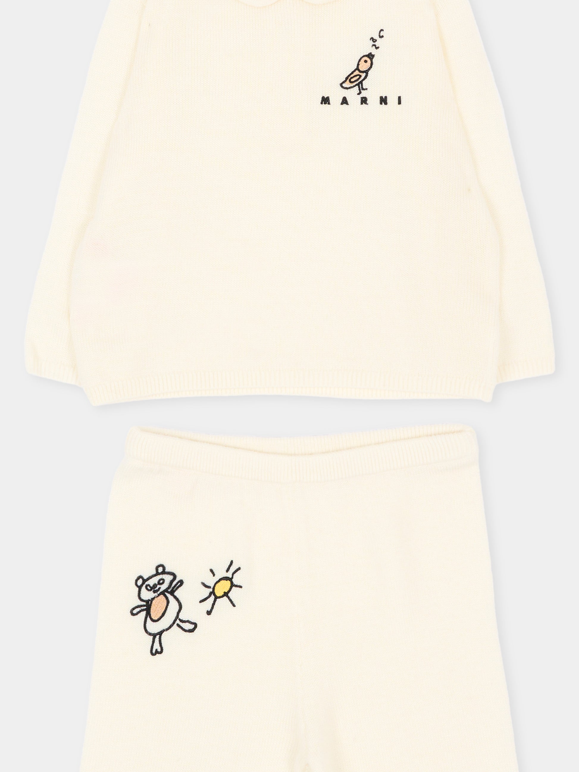 Completo nascita avorio per neonati,Marni Kids,M01993 M00Z0 0M116