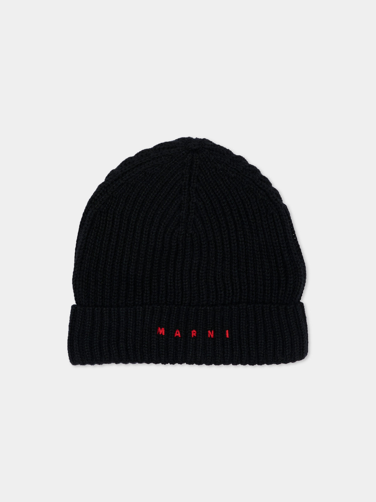 Berretto nero per bambini con logo,Marni Kids,M02035 M00YZ 0M900