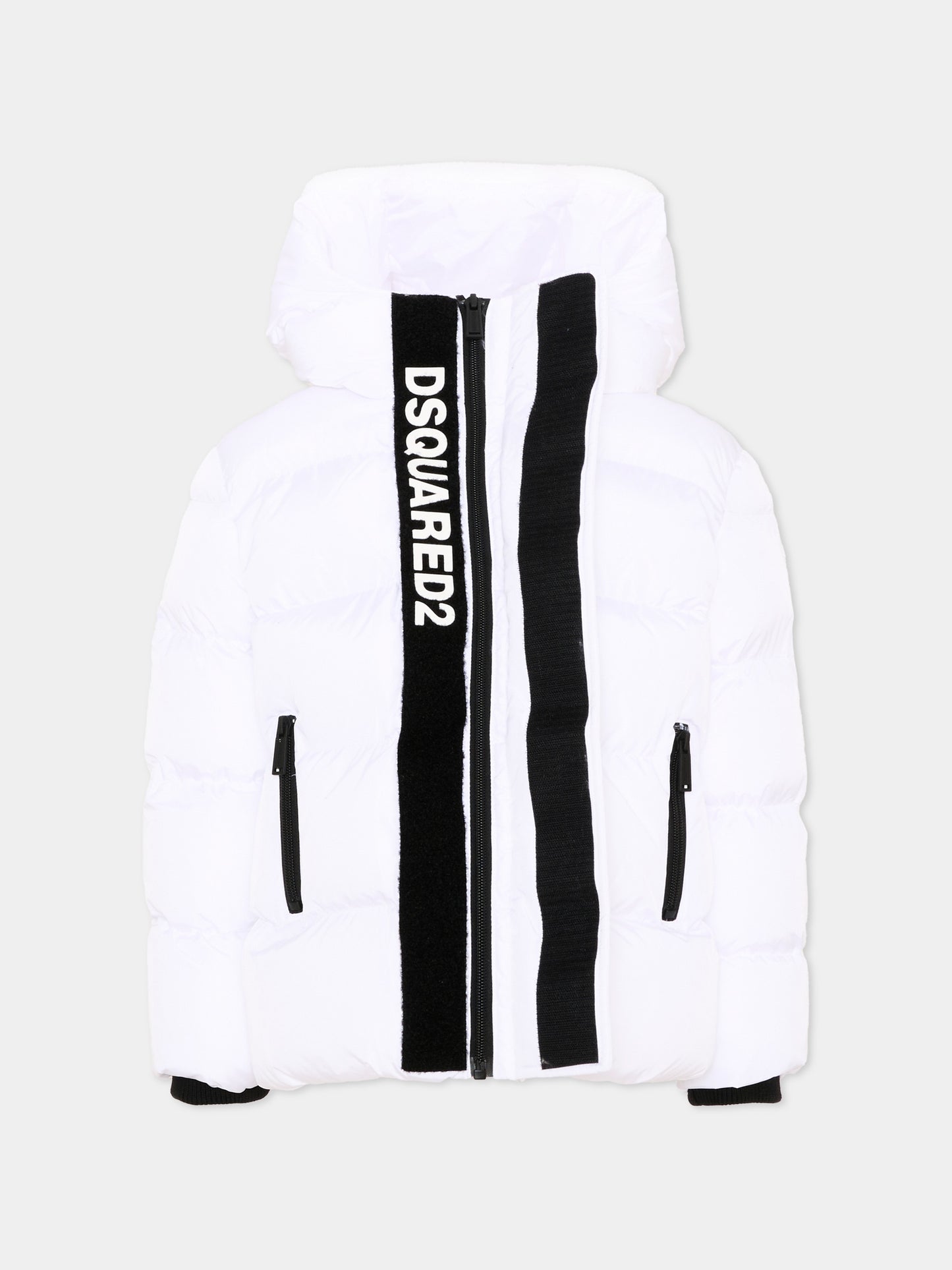 Piumino bianco per bambini con logo,Dsquared2,DQ1090 D00BN DQ100