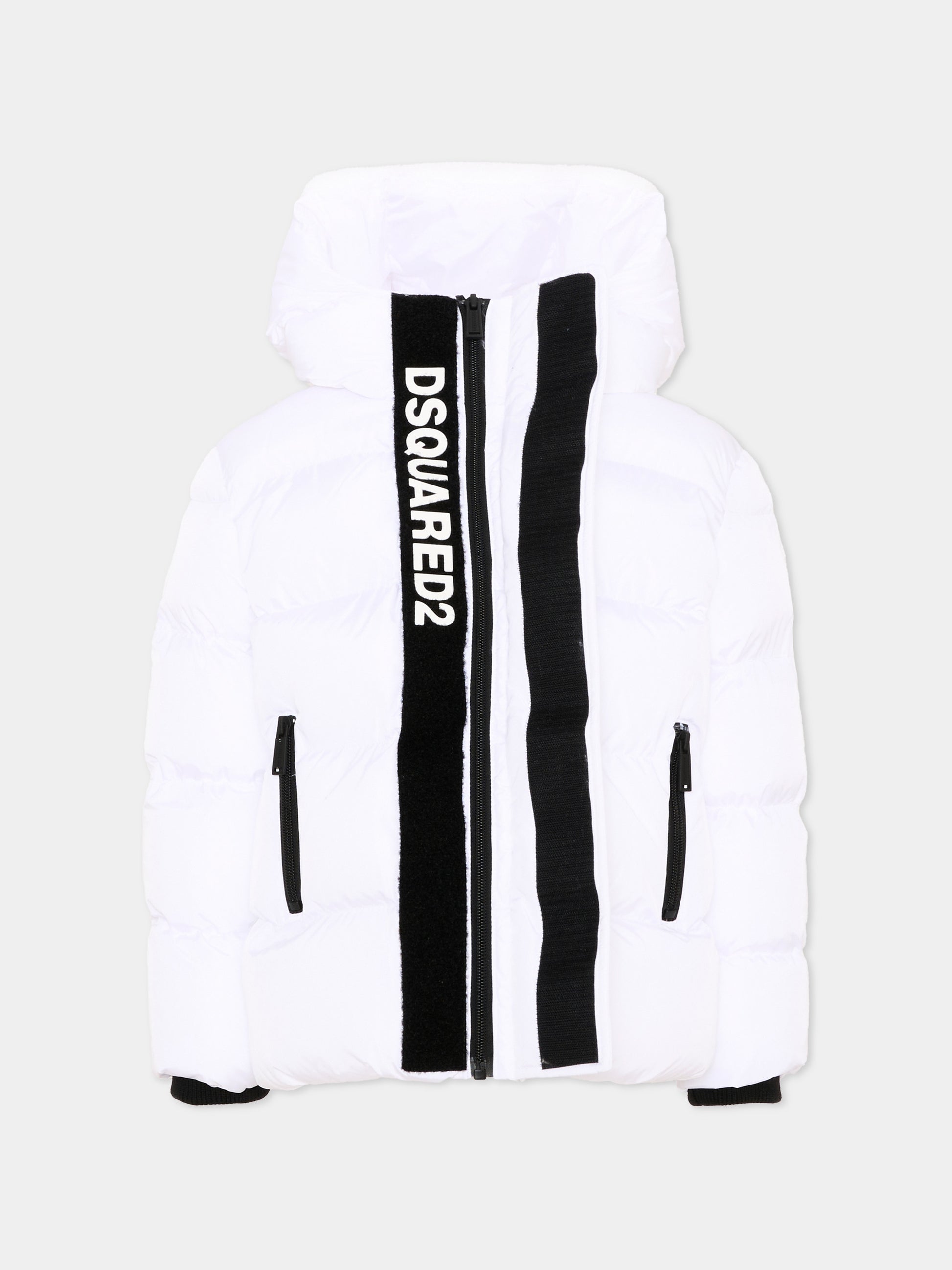 Piumino bianco per bambini con logo,Dsquared2,DQ1090 D00BN DQ100