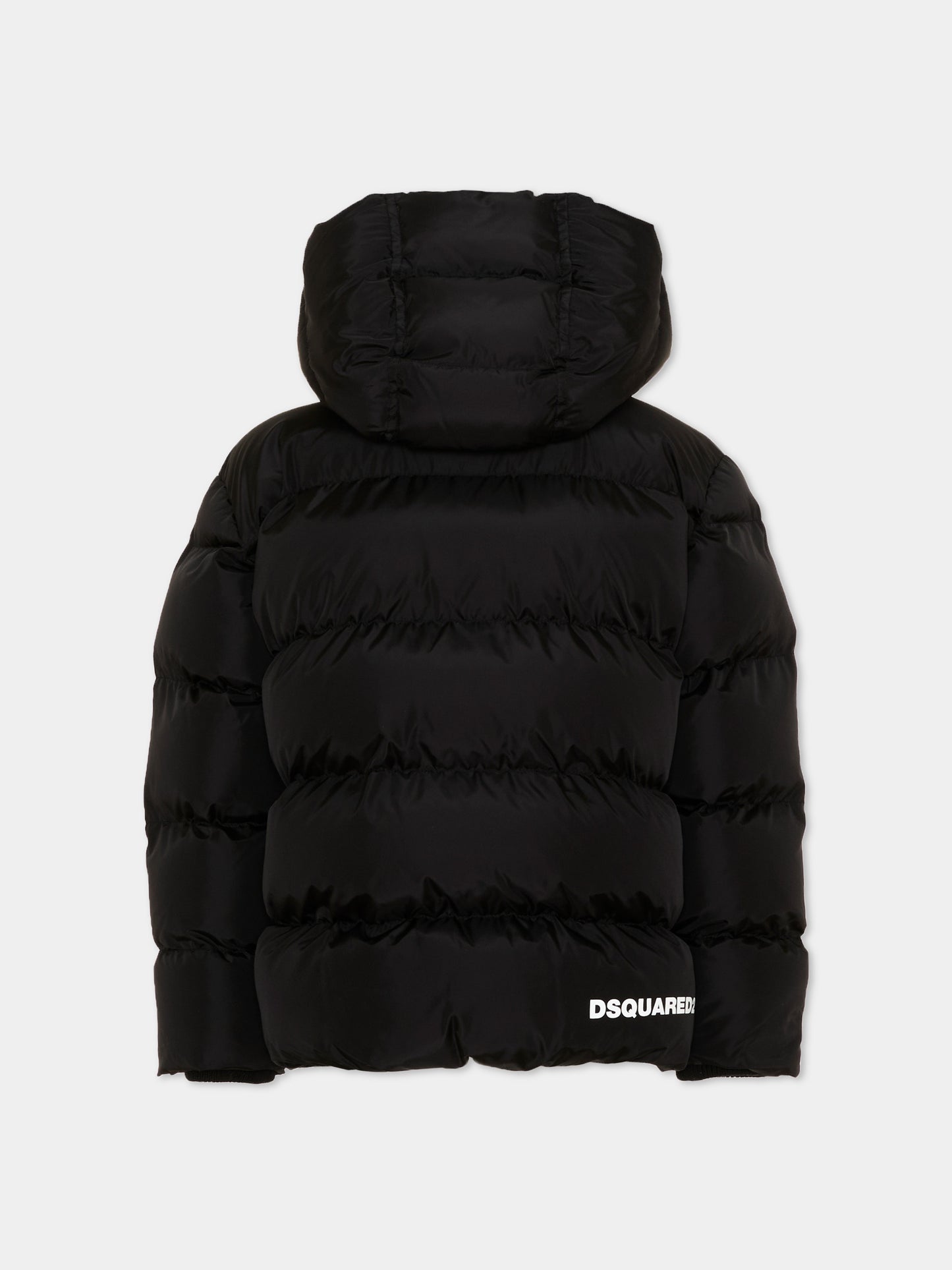 Piumino nero per bambini con logo,Dsquared2,DQ1090 D00BN DQ900
