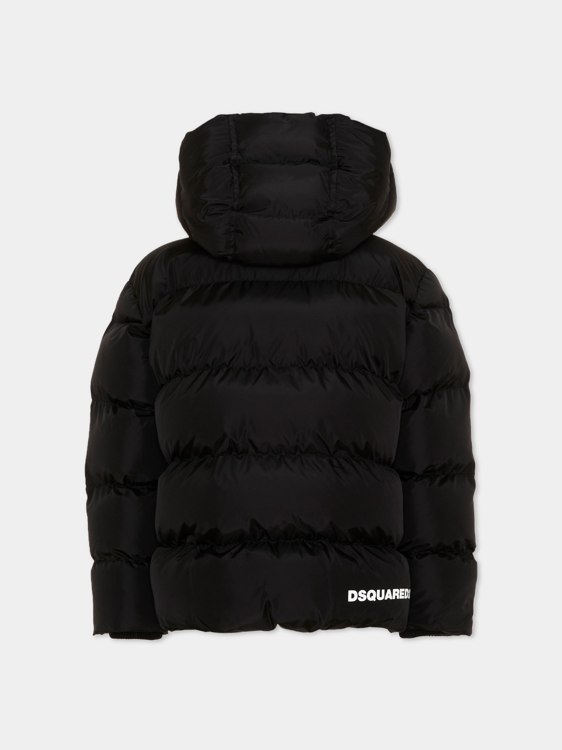 Piumino nero per bambini con logo,Dsquared2,DQ1090 D00BN DQ900