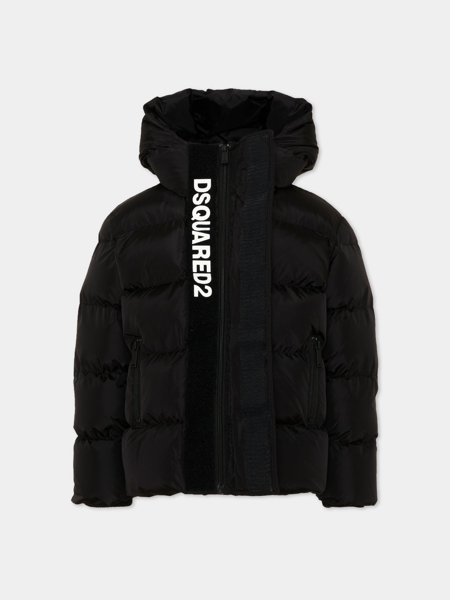 Piumino nero per bambini con logo,Dsquared2,DQ1090 D00BN DQ900