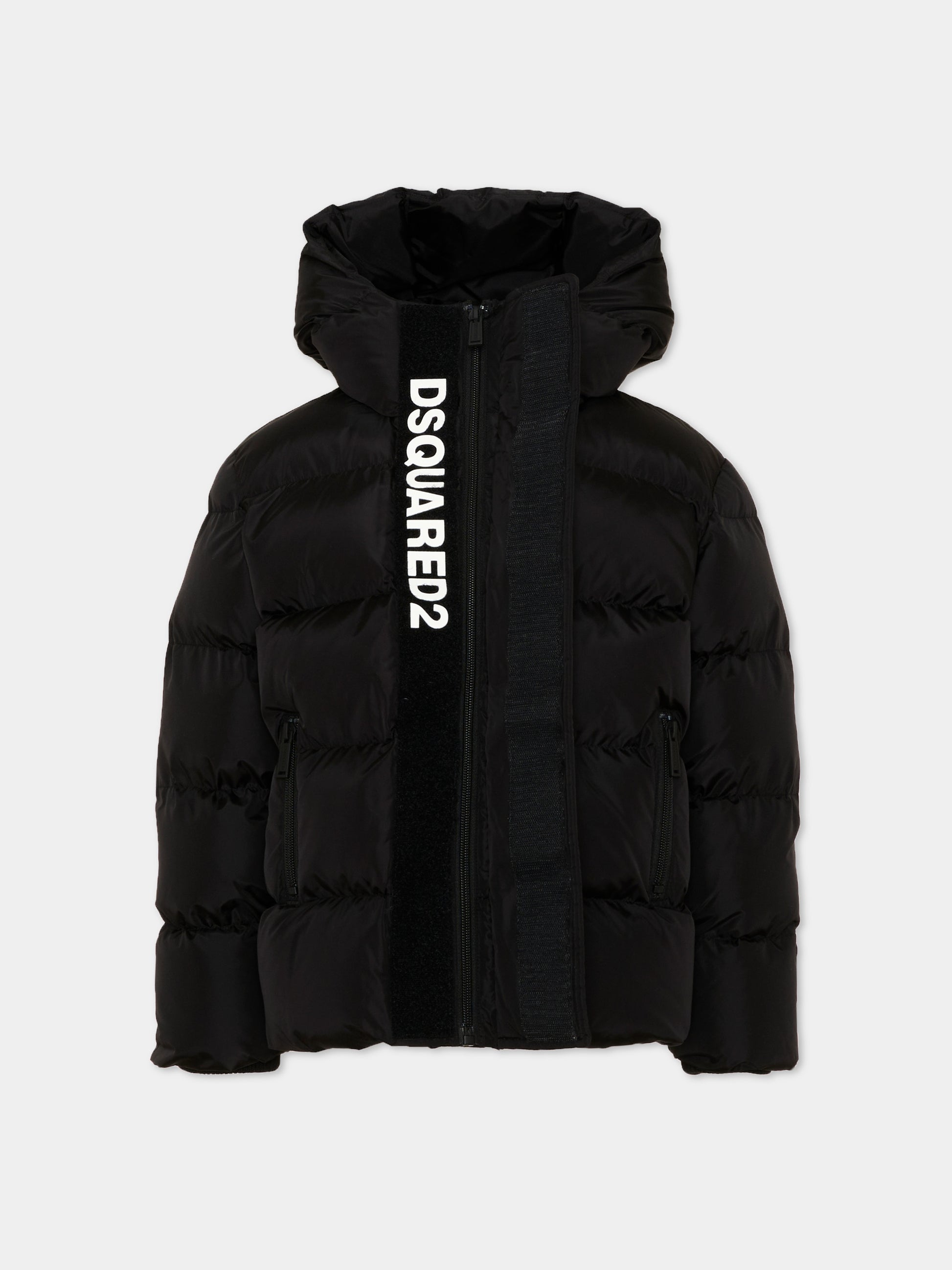 Piumino nero per bambini con logo,Dsquared2,DQ1090 D00BN DQ900