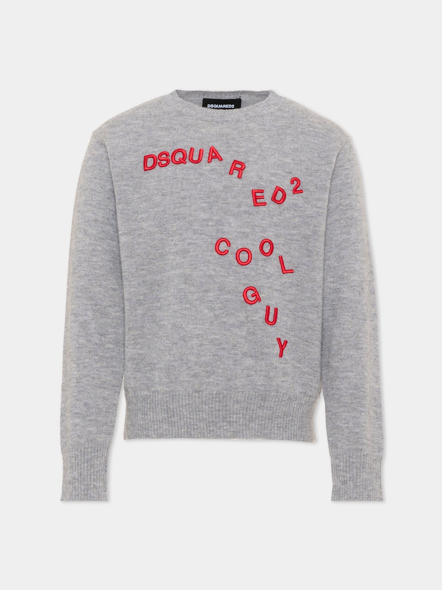 Maglione grigio per bambino con logo,Dsquared2,DQ3401 D0AFF DQ911