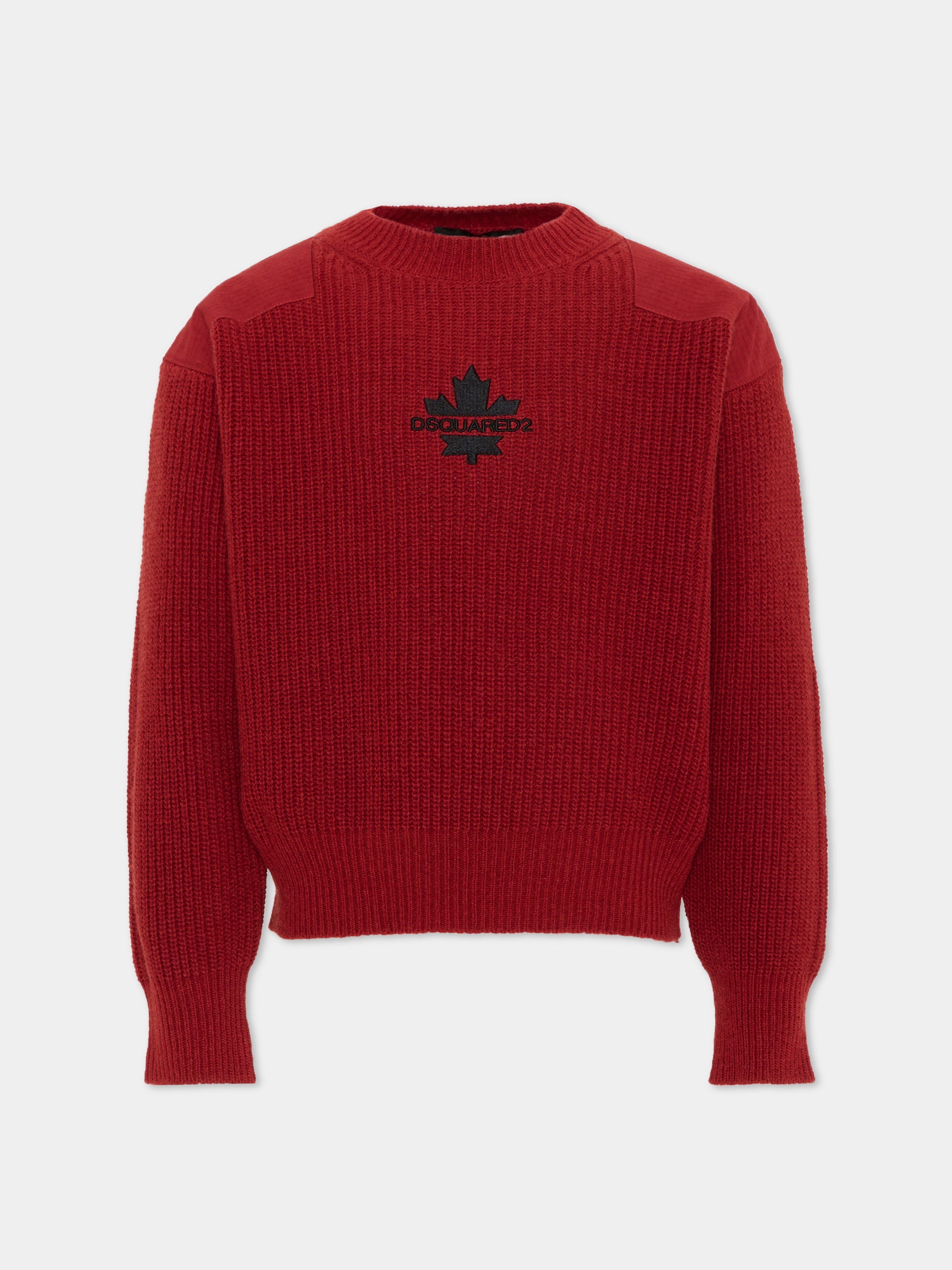 Maglione bordeaux per bambino con logo,Dsquared2,DQ3437 D0AJD DQ452