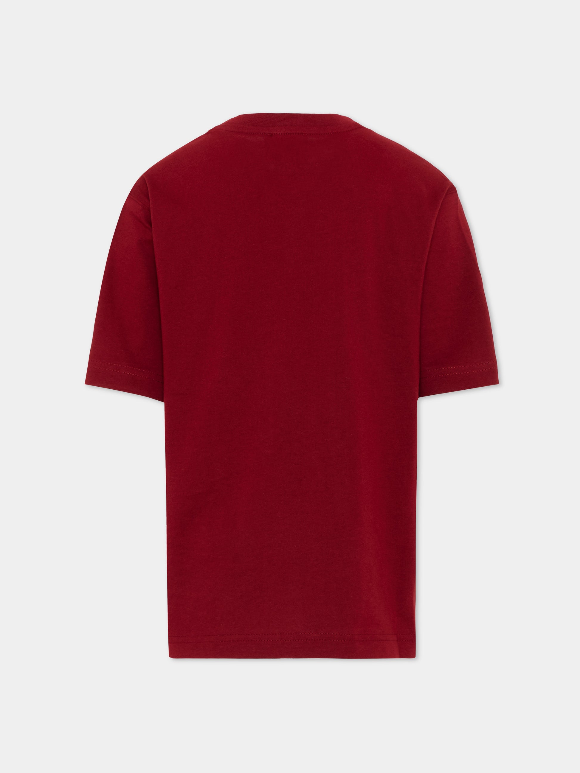 T-Shirt bordeaux per bambini con logo,Diesel,J02582 0GRAI K440