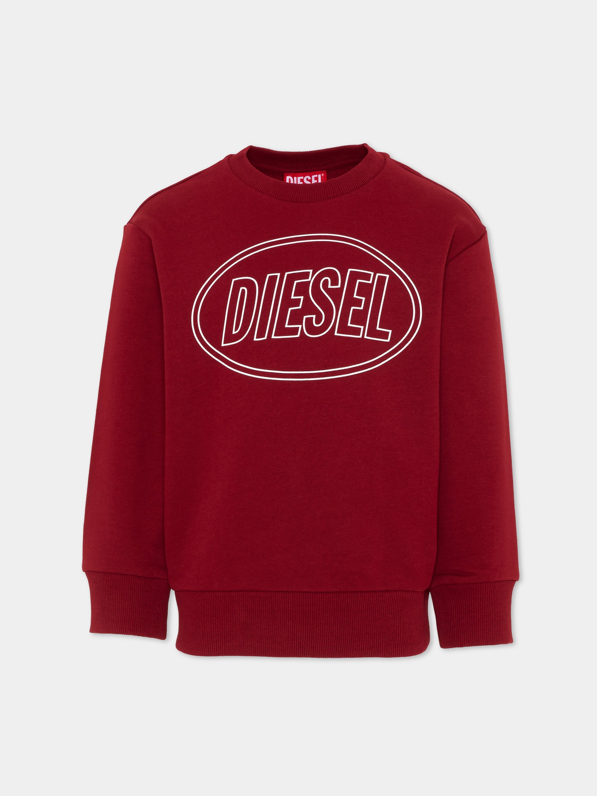 Felpa bordeaux per bambini con logo,Diesel,J02611 0GEAD K440