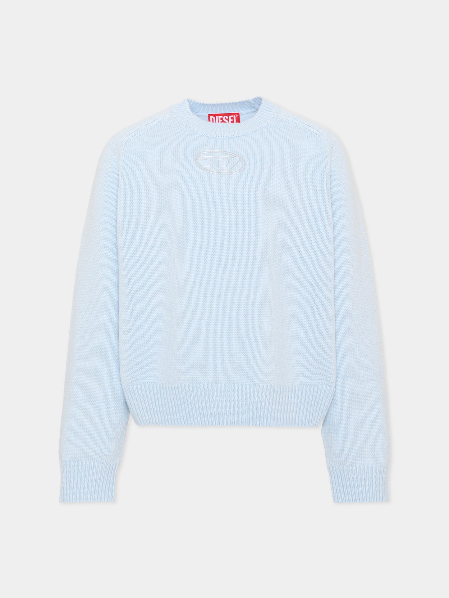 Maglione azzurro per bambina con logo,Diesel,J02931 KYAYX K80U