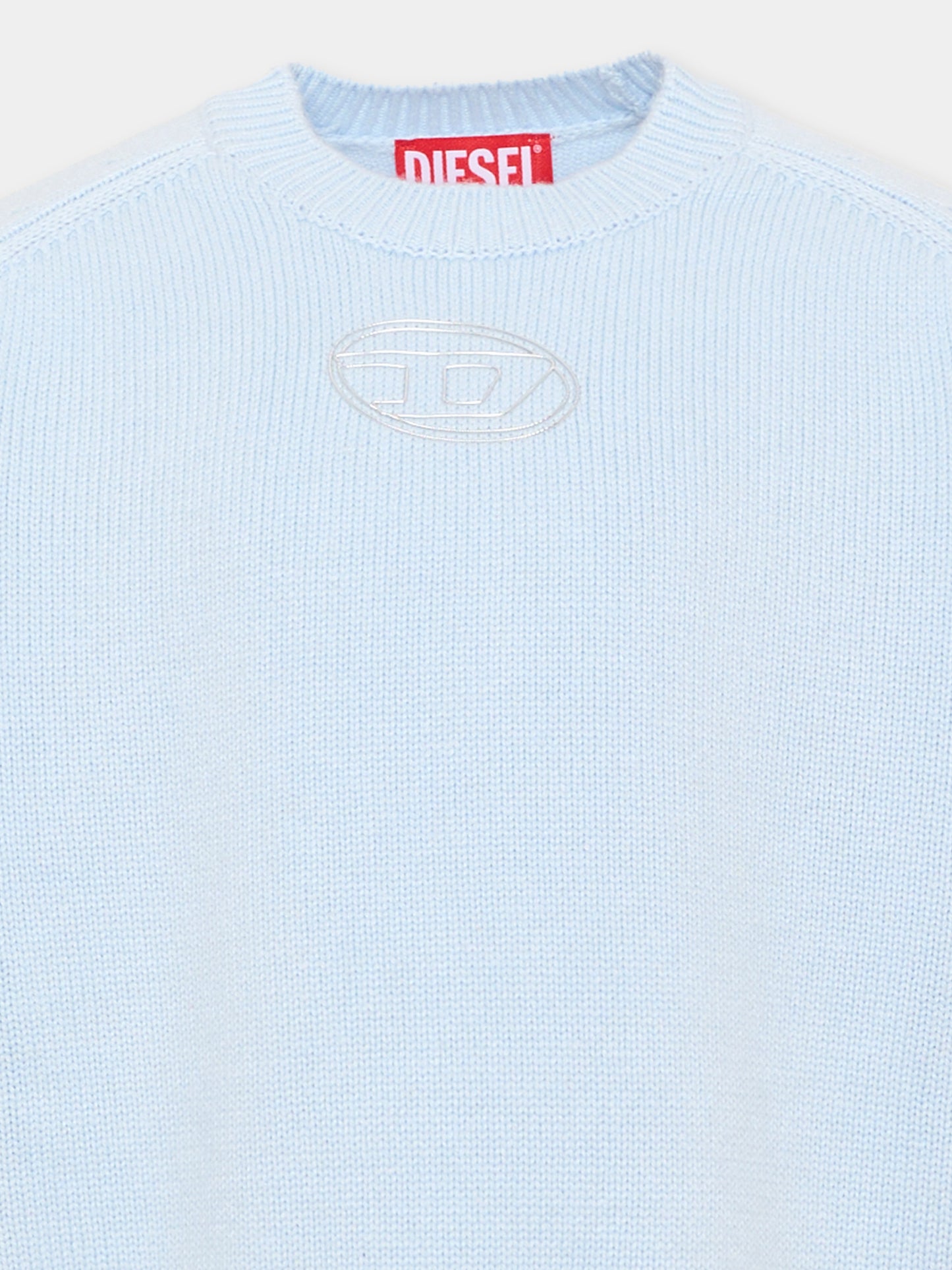 Maglione azzurro per bambina con logo,Diesel,J02931 KYAYX K80U
