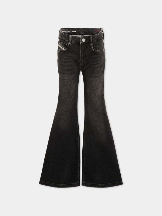 Jeans nero per bambina a campana,Diesel,J02957 KXBU4 K02
