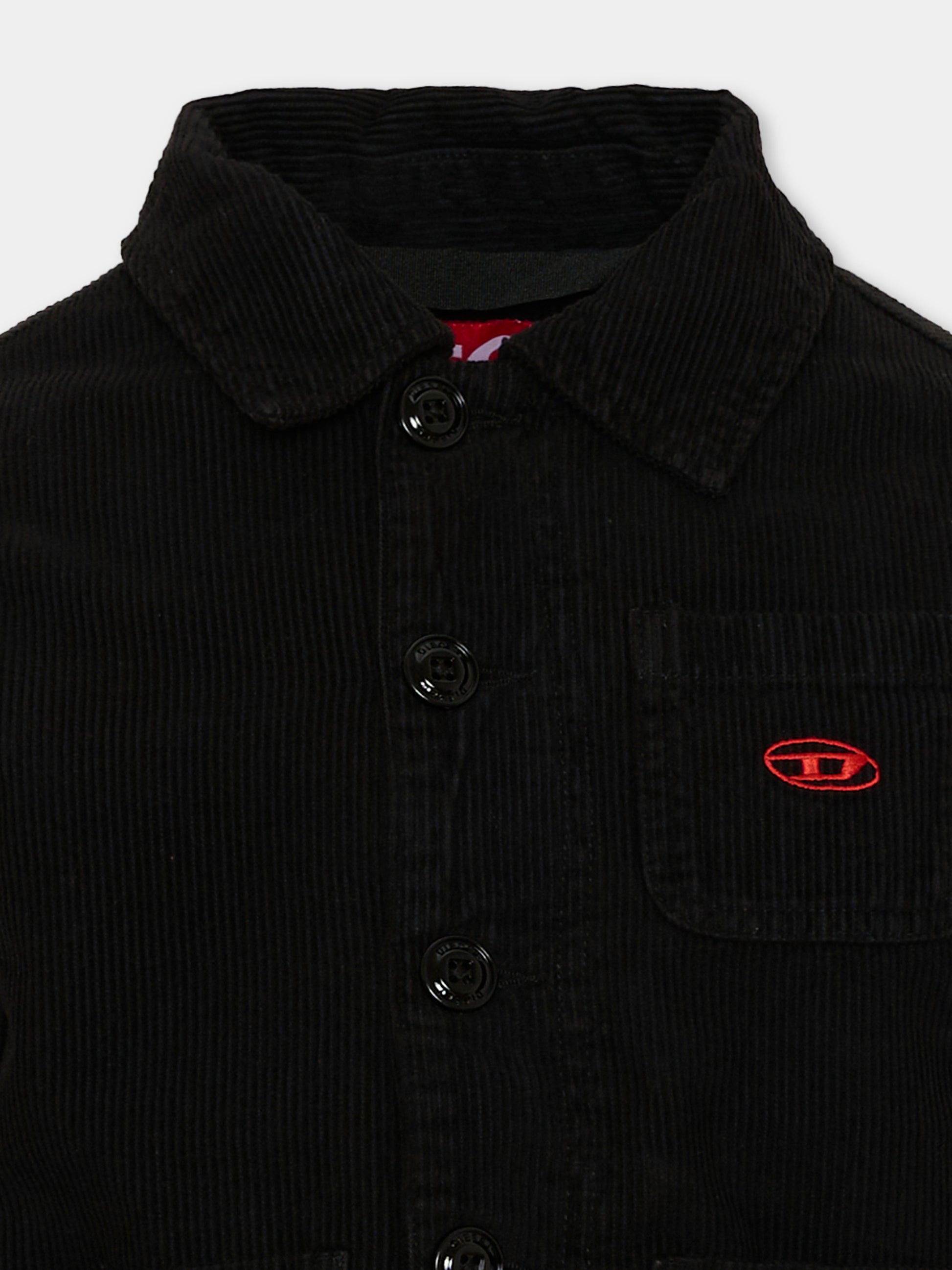 Giubbotto nero per bambino con logo D,Diesel,J02978 KXBVA K900