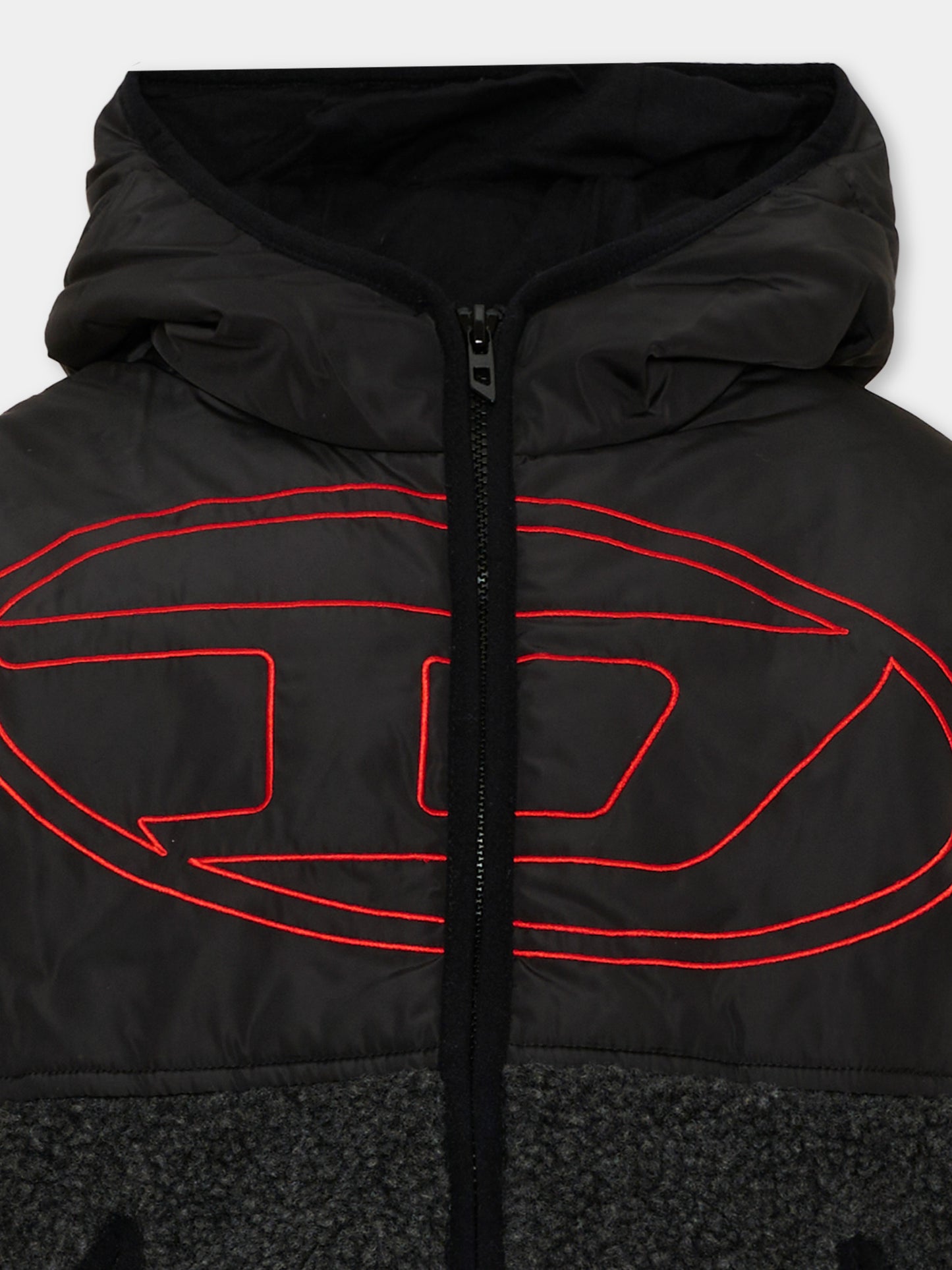 Giubbotto nero per bambino con logo,Diesel,J02979 0QFAH K910A