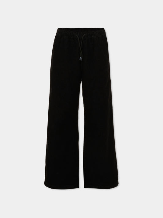 Pantalone nero con logo ricamato per bambino,Diesel,J02982 KXBVA K900
