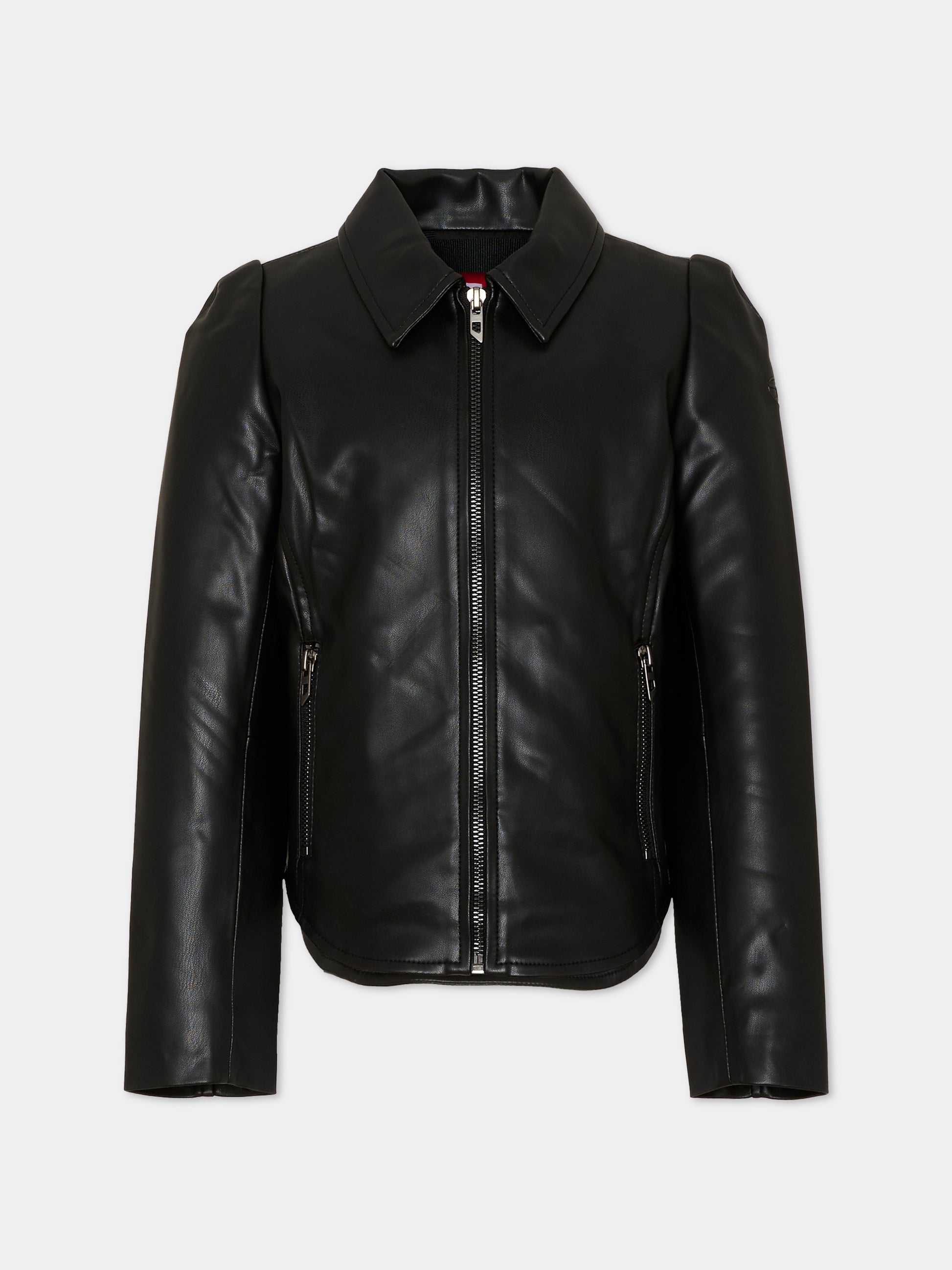 Giubbotto nero per bambina con logo,Diesel,J03005 KXB9D K900
