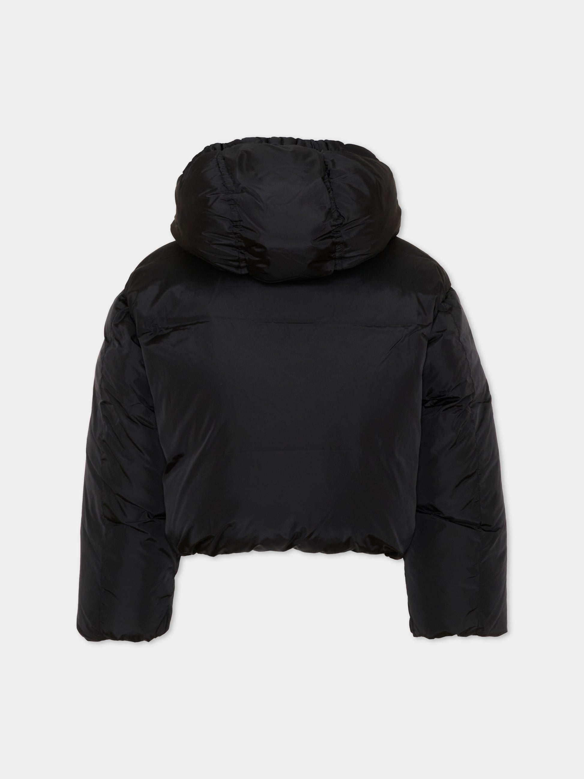 Piumino nero per bambina con cappuccio,Diesel,J03016 KXBVC K900