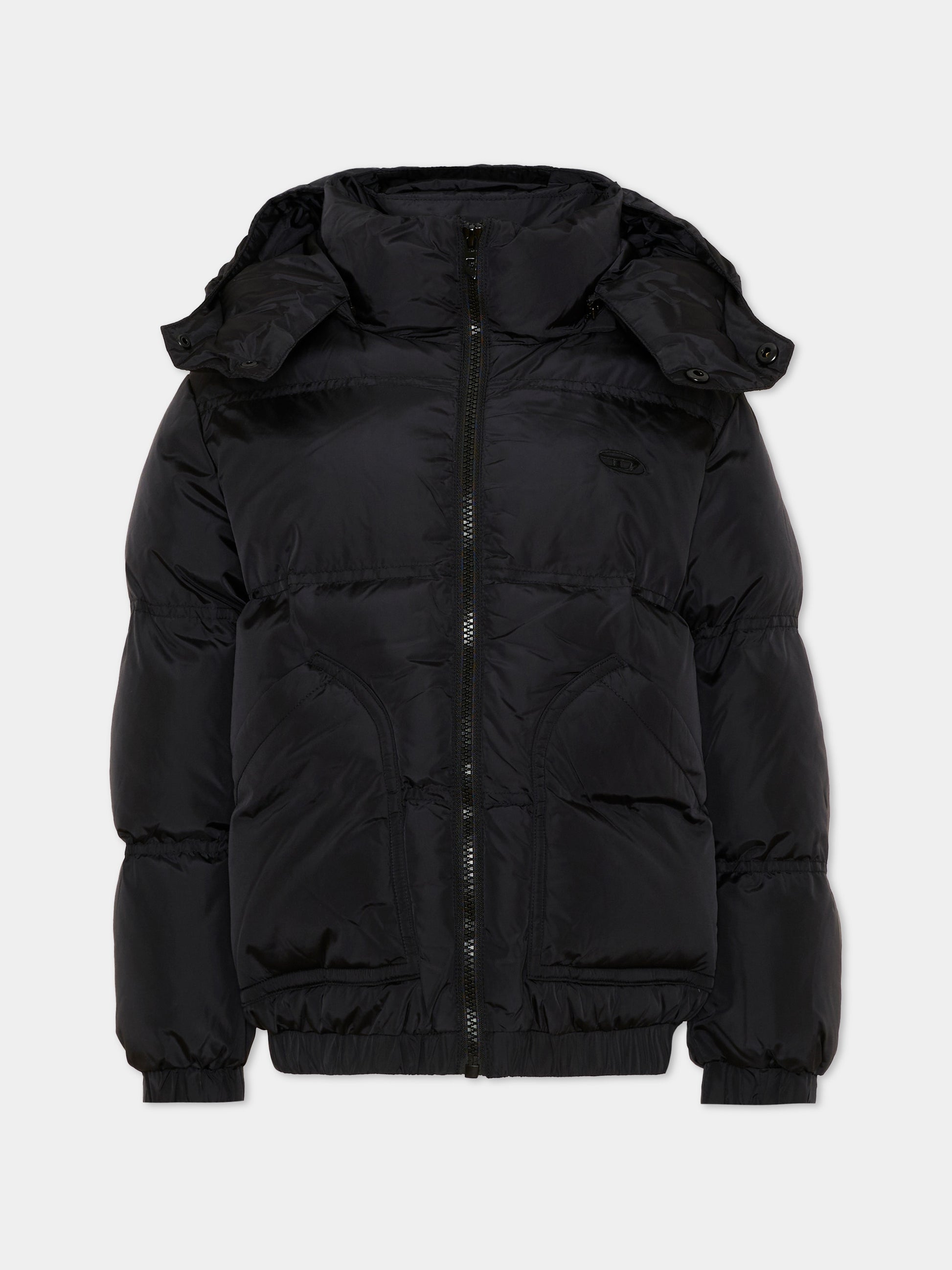 Piumino nero per bambini con cappuccio,Diesel,J03025 KXBVC K900
