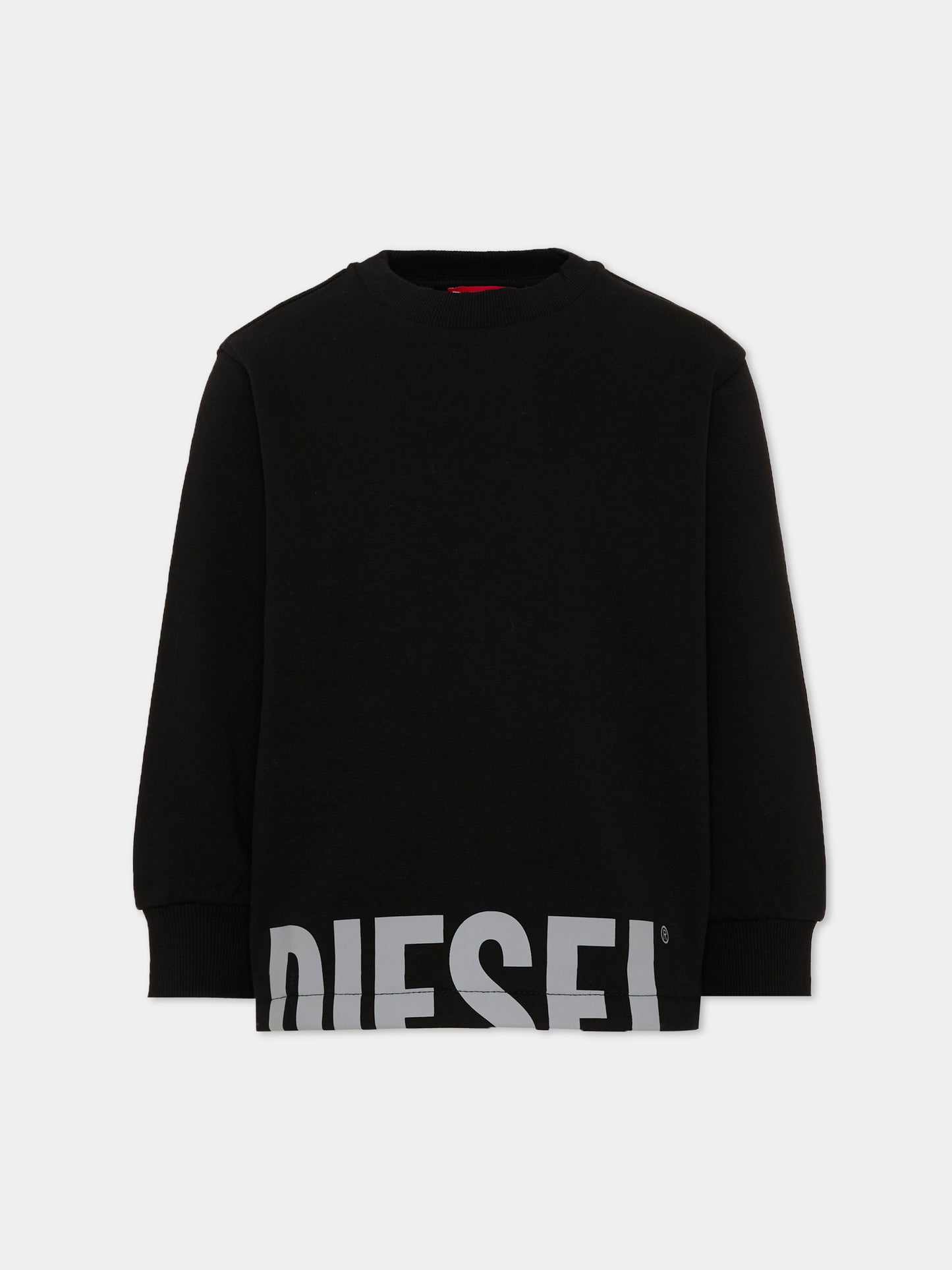 Felpa nera per bambino con logo,Diesel,J03035 KYAZ3 K900