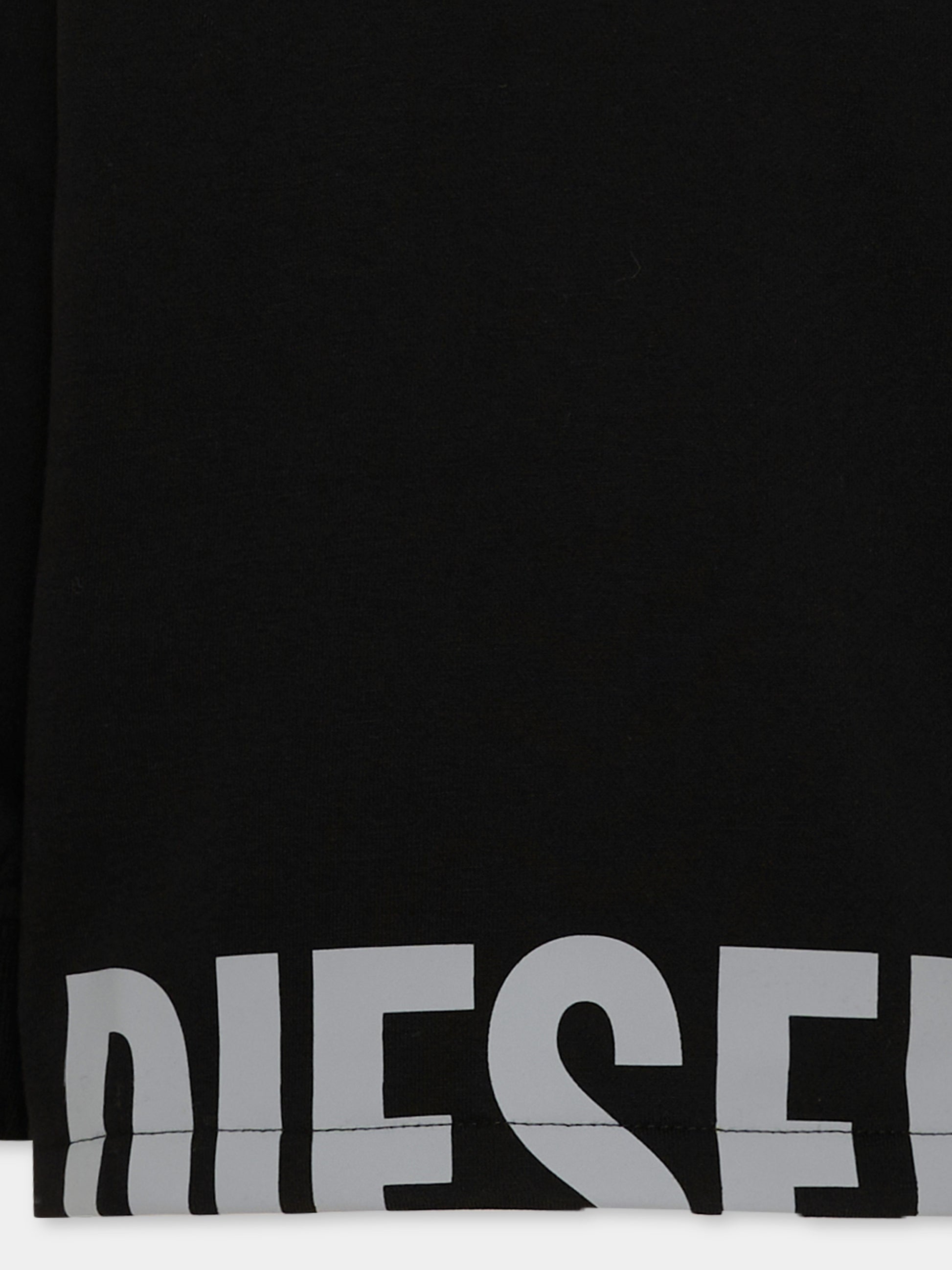 Felpa nera per bambino con logo,Diesel,J03035 KYAZ3 K900
