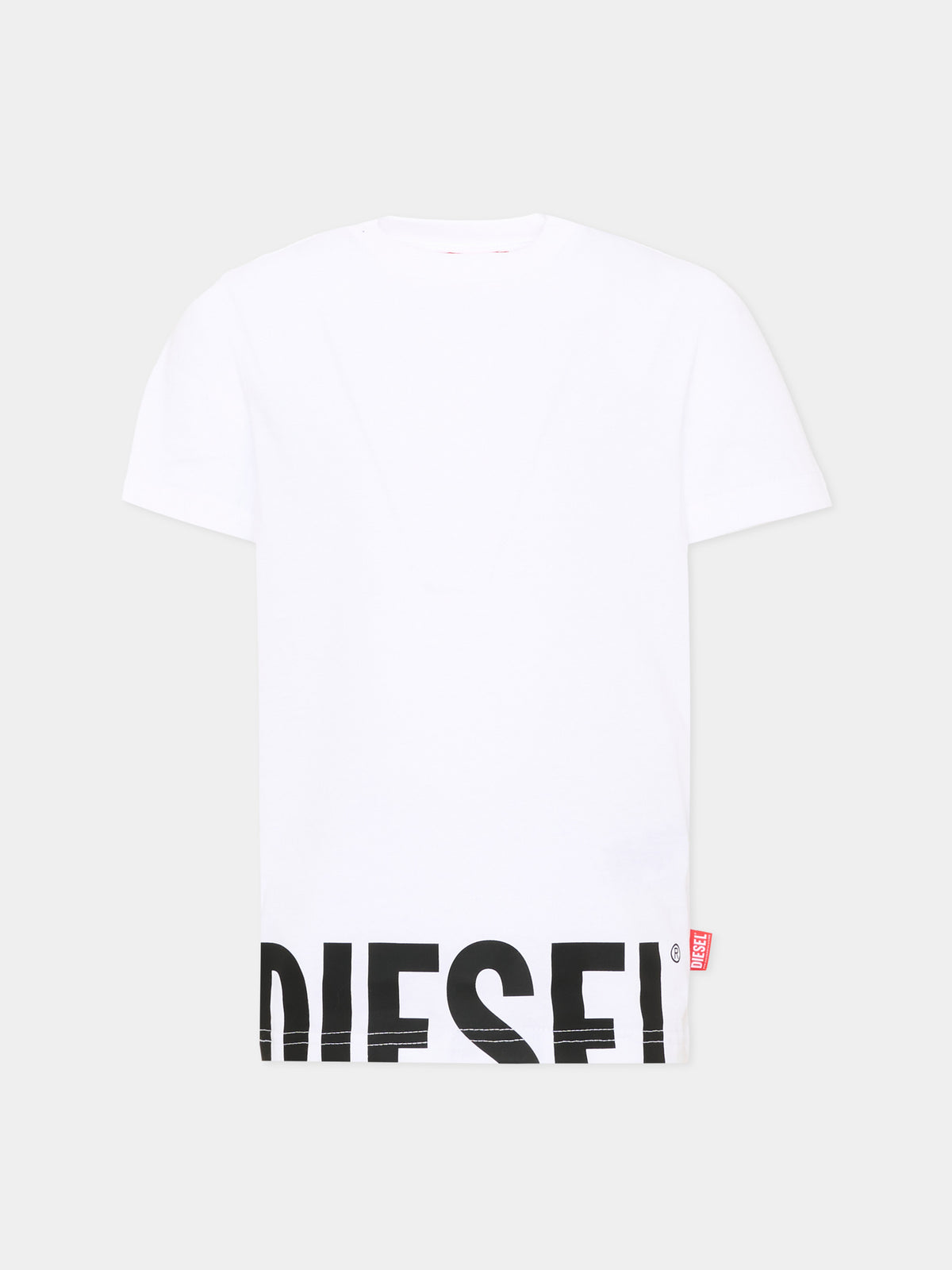T-shirt bianca per bambino con logo,Diesel,J03040 00YI9 K100