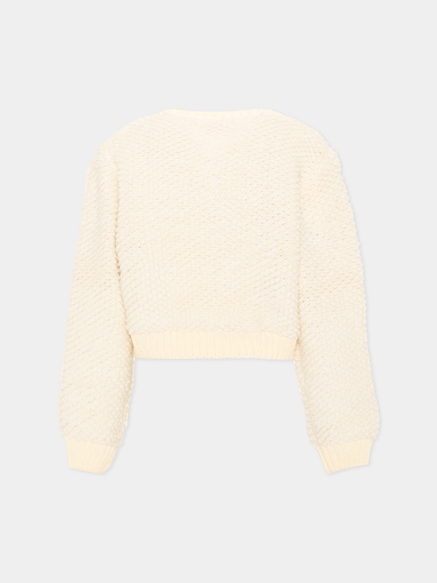Cardigan avorio per bambina con zip,Diesel,J03049 KYA2J K141